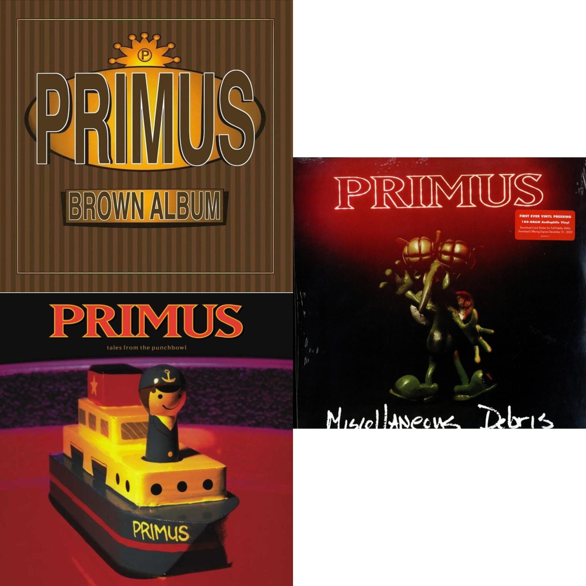 This is a 3 LP Vinyl SKU bundle.
1.This LP Vinyl is brand new.Format: LP VinylMusic Style: Alternative RockThis item's title is: Brown Album (2LP)Artist: PrimusLabel: Prawn SongBarcode: 602557539462Release Date: 11/16/2018
2.This LP Vinyl is brand new.
