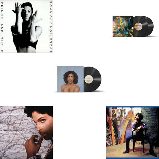 This is a 5 LP Vinyl SKU bundle.
1.This LP Vinyl is brand new.Format: LP VinylMusic Style: FunkThis item's title is: Parade (Music From Under The Cherry Moon)Artist: PrinceLabel: WARNER BROS.Barcode: 075992539517Release Date: 8/23/2016
2.This LP Vinyl is brand new.