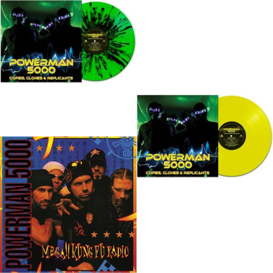 This is a 3 LP Vinyl SKU bundle.
1.This LP Vinyl is brand new.Format: LP VinylMusic Style: Heavy MetalThis item's title is: Copies, Clones & Replicants (Green/Black Splatter LP Vinyl)Artist: Powerman 5000Label: CLEOPATRABarcode: 889466325311Release Date: 12/2/2022
2.