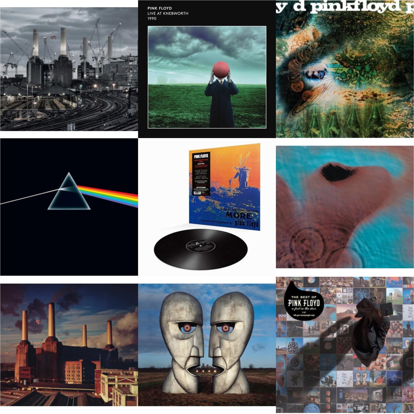 Pink Floyd - Animals (2018 Remix) (180G) & Live At Knebworth 1990 (2LP/180G/45 RPM) & Saucerful Of Secrets (Mono/180G) & Dark Side Of The Moon (50Th Anniversary Remaster) & More (180G) & Meddle (180G/Gatefold/2016 Version) & Animals (180G) (2016
