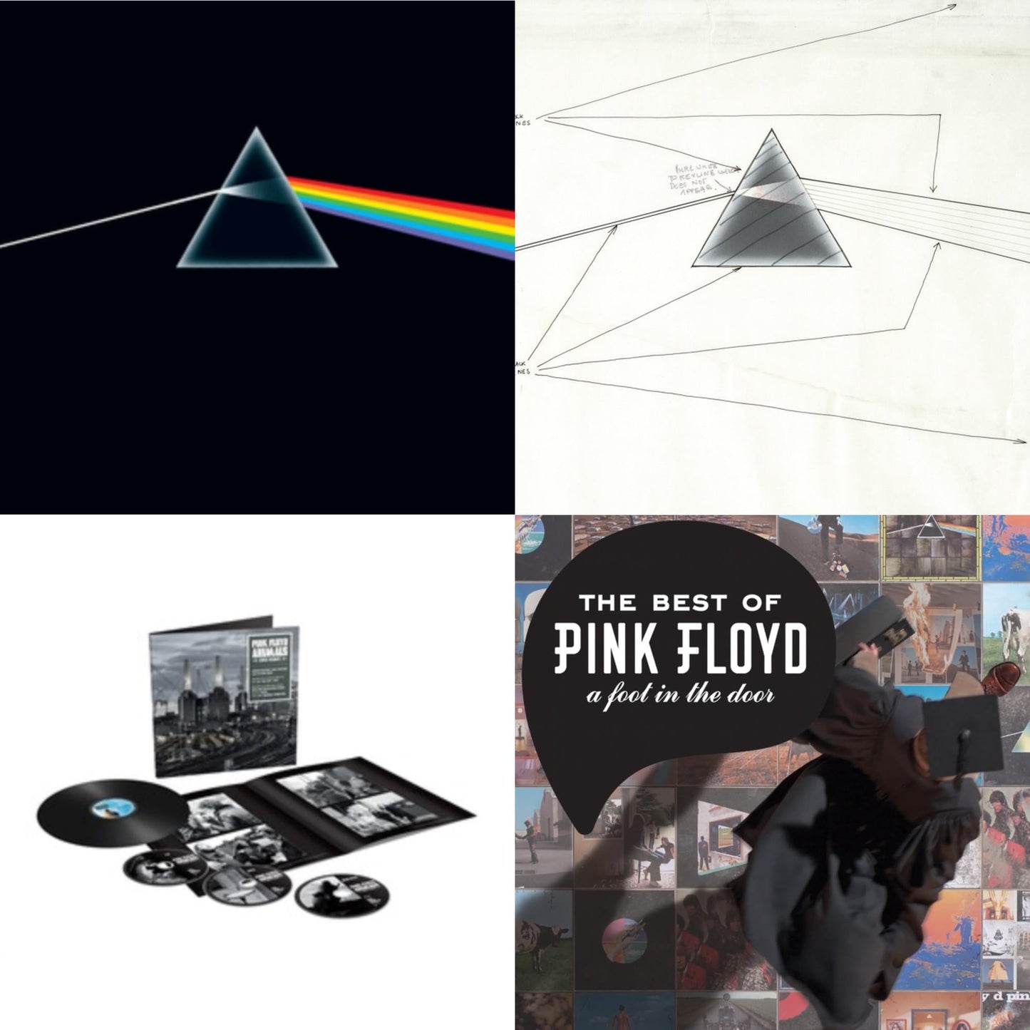 Animals (2018 Remix) (LP/CD/DVD/Blu-Ray/180G) & Dark Side Of The Moon Live At Wembley Empire Pool 1974 & Dark Side Of The Moon (50Th Anniversary Remaster) & Best Of Pink Floyd: A Foot In Door (2LP/180G Vinyl)