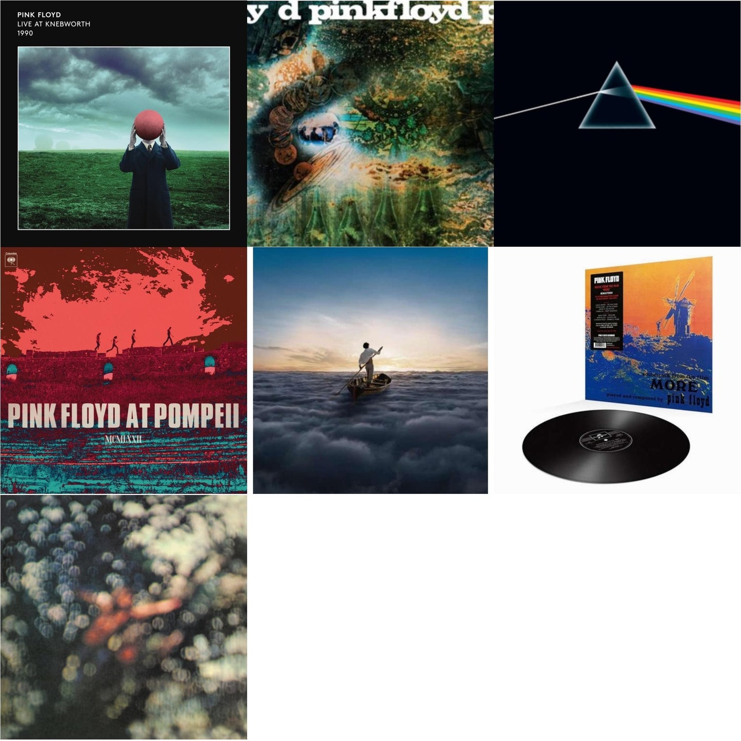 Live At Knebworth 1990 (2LP/180G/45 RPM) & Saucerful Of Secrets (Mono/180G) & Dark Side Of The Moon (50Th Anniversary Remaster) & Pink Floyd At Pompeii - Mcmlxxii (2LP) & Endless River (2LP/180G) & More (180G) & Obscured By Clouds (180G/2016 Version)