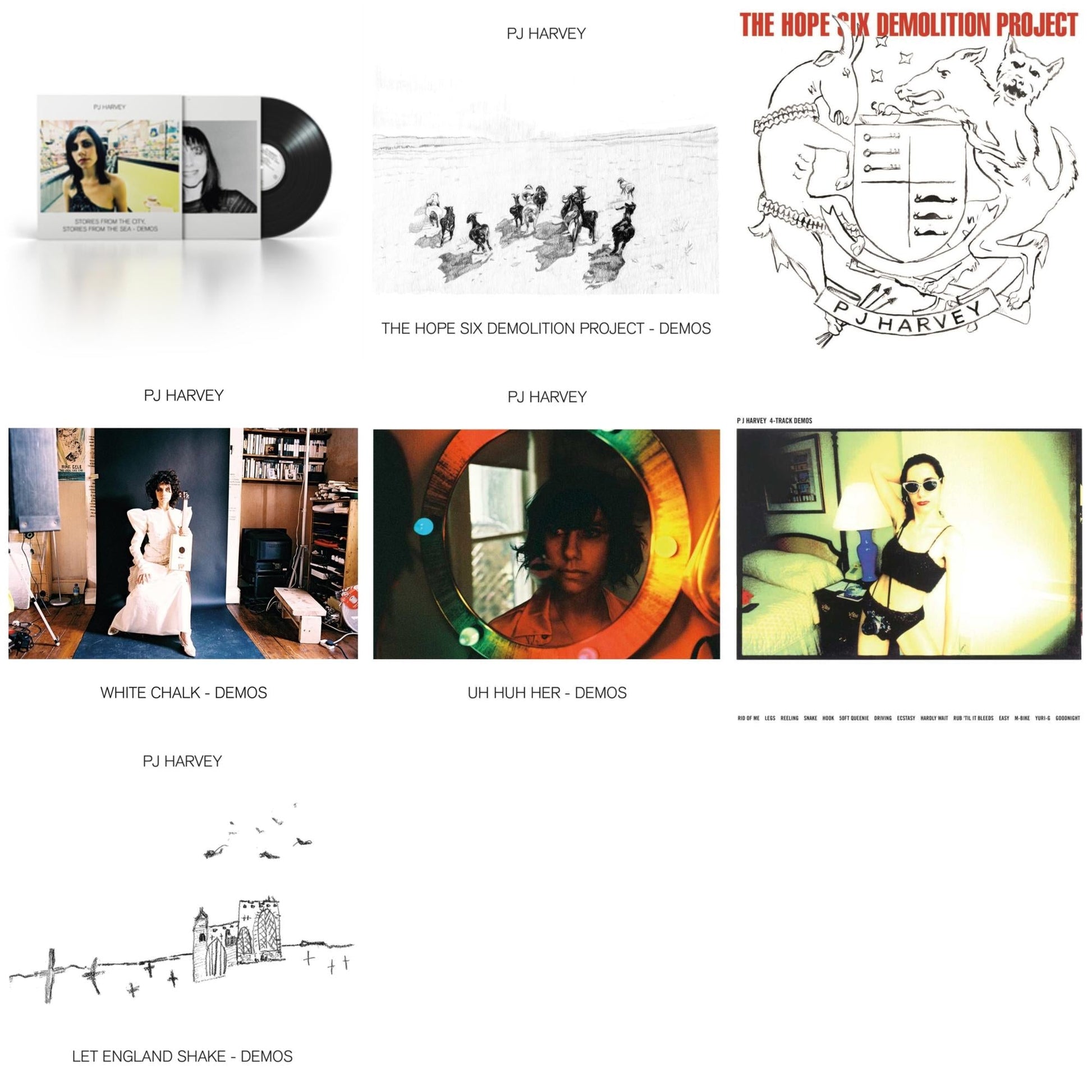 This is a 7 LP Vinyl SKU bundle.
1.This LP Vinyl is brand new.Format: LP VinylThis item's title is: Uh Huh Her (Demos)Artist: Pj HarveyLabel: ISLANDBarcode: 602507253240Release Date: 4/30/2021
2.This LP Vinyl is brand new.