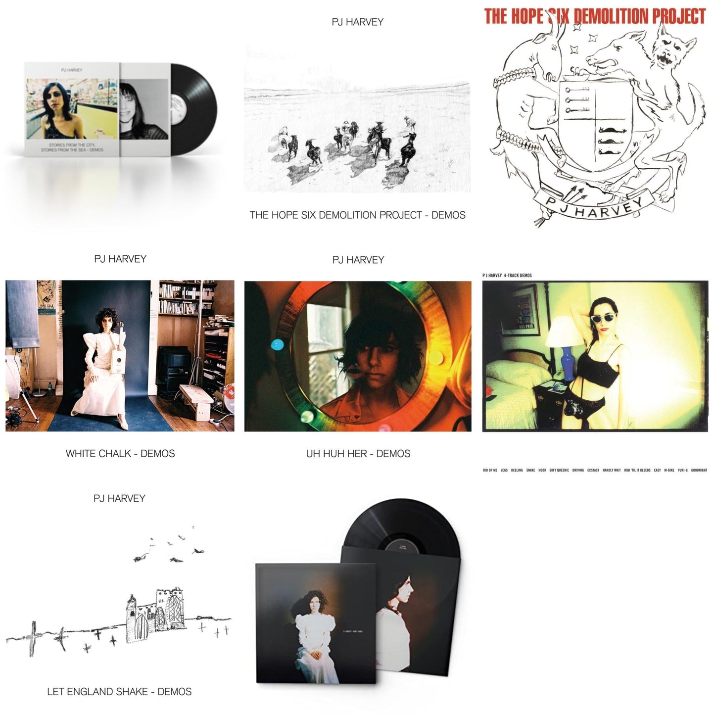 This is a 8 LP Vinyl SKU bundle.
1.This LP Vinyl is brand new.Format: LP VinylThis item's title is: Uh Huh Her (Demos)Artist: Pj HarveyLabel: ISLANDBarcode: 602507253240Release Date: 4/30/2021
2.This LP Vinyl is brand new.