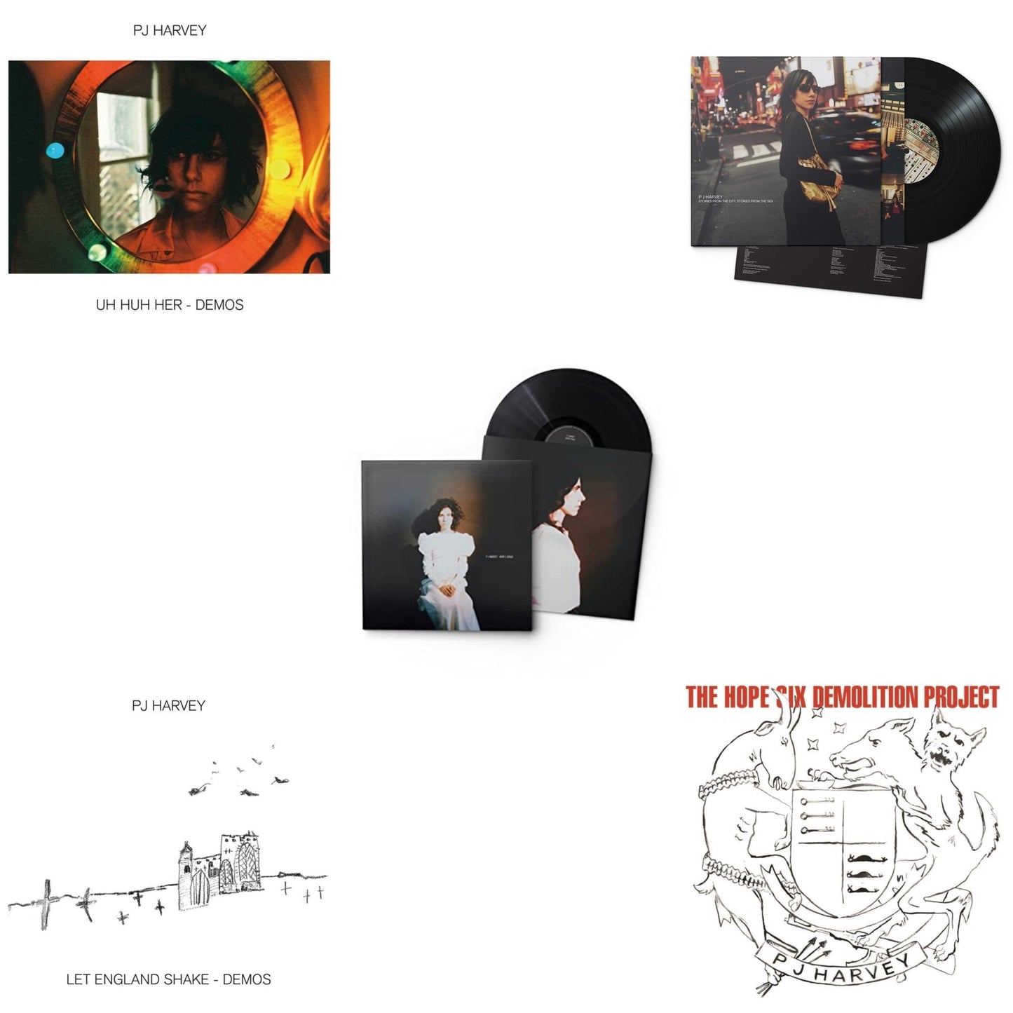 This is a 5 LP Vinyl SKU bundle.
1.This LP Vinyl is brand new.Format: LP VinylThis item's title is: Uh Huh Her (Demos)Artist: Pj HarveyLabel: ISLANDBarcode: 602507253240Release Date: 4/30/2021
2.This LP Vinyl is brand new.