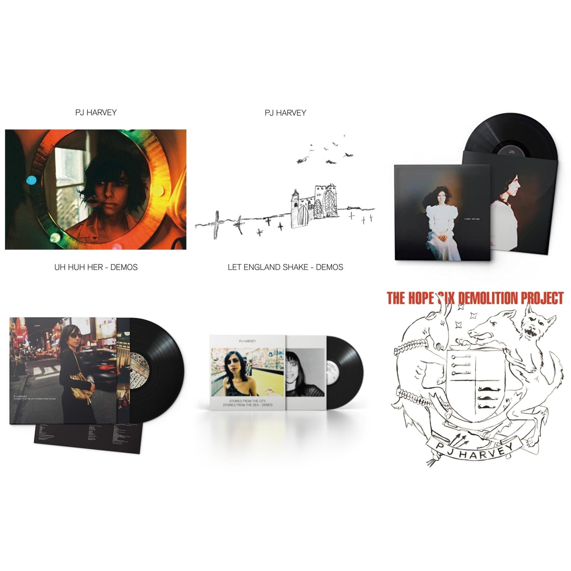 This is a 6 LP Vinyl SKU bundle.
1.This LP Vinyl is brand new.Format: LP VinylThis item's title is: Uh Huh Her (Demos)Artist: Pj HarveyLabel: ISLANDBarcode: 602507253240Release Date: 4/30/2021
2.This LP Vinyl is brand new.