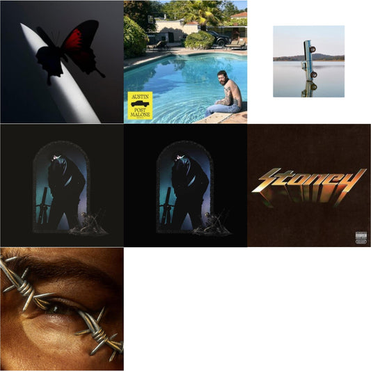 Twelve Carat Toothache & Austin (Forest Green/2LP) (X) & F-1 Trillion (2LP) & Hollywood's Bleeding (Lavender Vinyl/2LP) & Hollywood's Bleeding (2LP/Pink Vinyl) & Stoney (Orange LP Vinyl) & Beerbongs & Bentleys (2LP/Clear Vinyl)