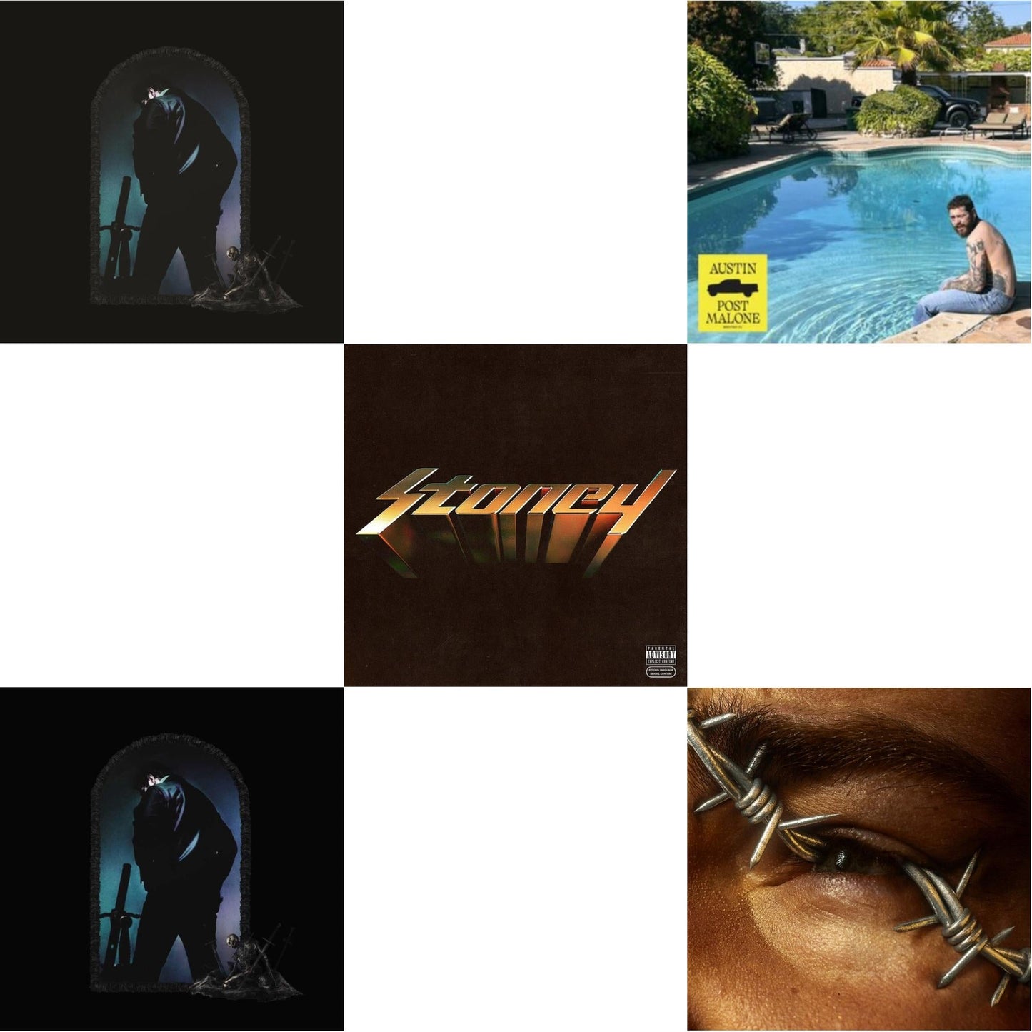 Austin (Forest Green/2LP) (X) & Hollywood's Bleeding (Lavender Vinyl/2LP) & Hollywood's Bleeding (2LP/Pink Vinyl) & Stoney (Orange LP Vinyl) & Beerbongs & Bentleys (2LP/Clear Vinyl)