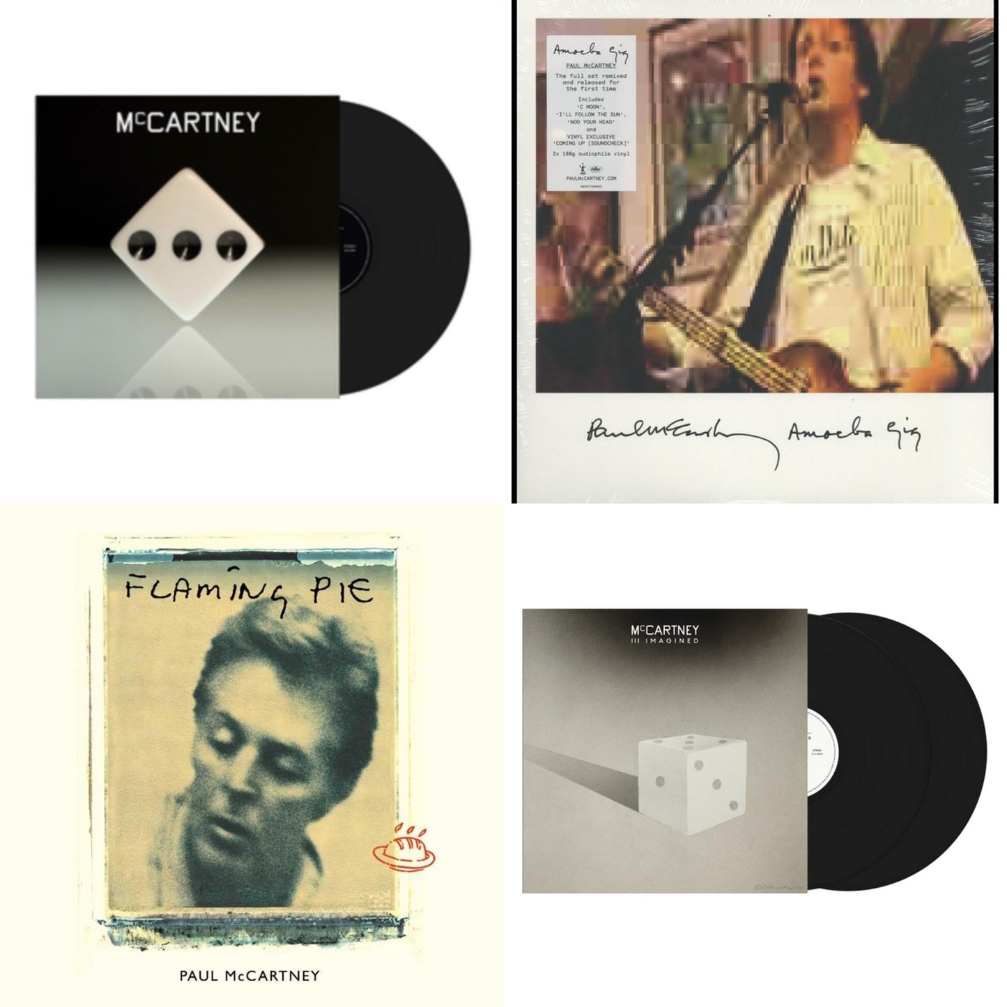 This is a 4 LP Vinyl SKU bundle.
1.This LP Vinyl is brand new.Format: LP VinylThis item's title is: Mccartney Iii (180G/Gatefold/Printed Inner Sleeve)Artist: Paul MccartneyLabel: CAPITOLBarcode: 602435136592Release Date: 12/18/2020
2.This LP Vinyl is brand new.