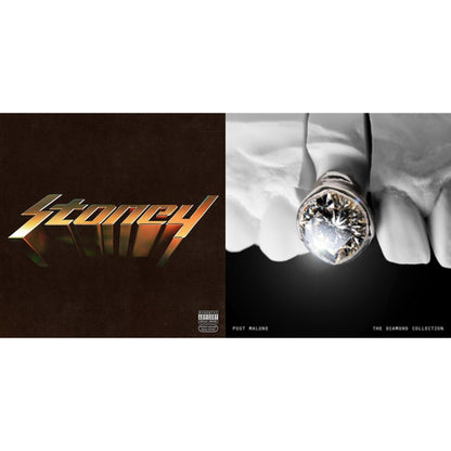 Post Malone - Diamond Collection (Metallic Silver Vinyl/2LP) & Stoney (Orange LP Vinyl)