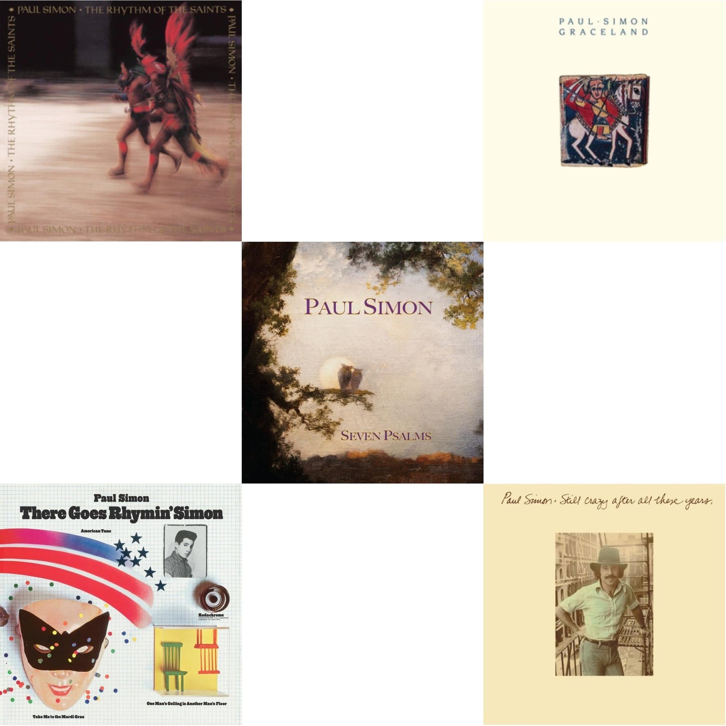 Rhythm Of The Saints (140G/Dl Code) & There Goes Rhymin' Simon (Opaque Orange LP Vinyl/50Th Anniversary) (Rsd Essential) & Seven Psalms (140G) & Graceland (25Th Anniversary Edition) & Still Crazy After All These Years (180G)