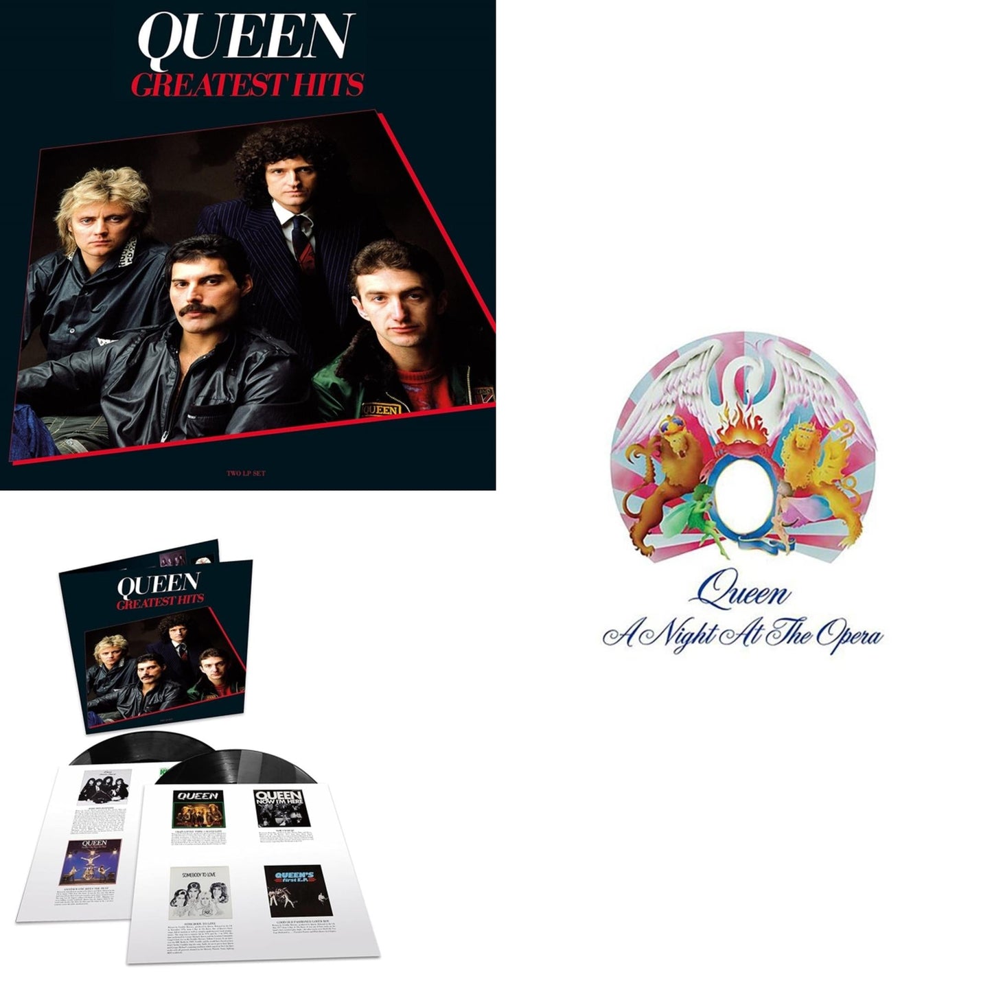 This is a 3 LP Vinyl SKU bundle.
1.This LP Vinyl is brand new.Format: LP VinylMusic Style: Arena RockThis item's title is: Greatest Hits 1 (180G)Artist: QueenLabel: VIRGINBarcode: 602557048414Release Date: 11/18/2016
2.This LP Vinyl is brand new.