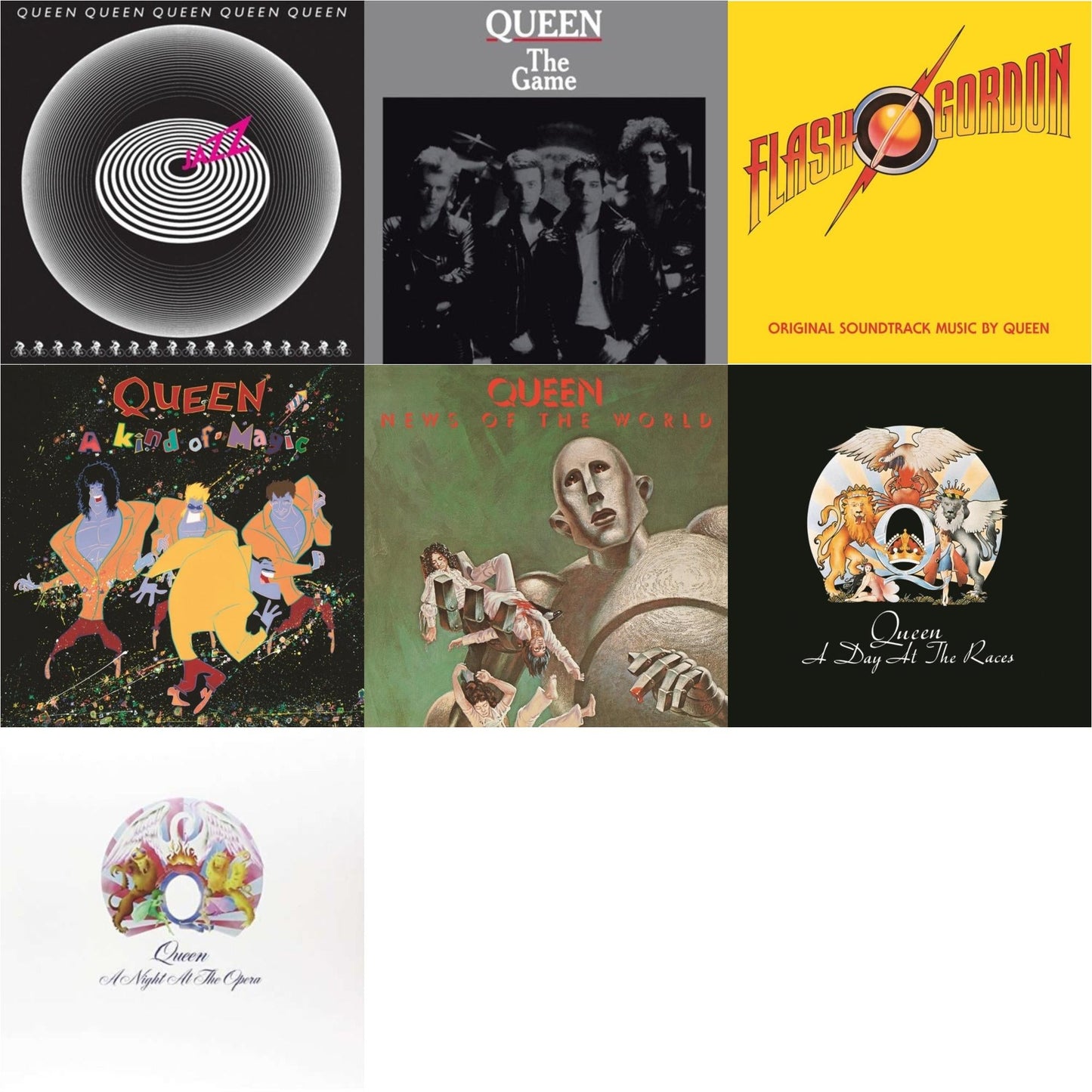 Jazz & Game & Flash Gordon & Kind Of Magic & News Of The World & Day At The Races & Night At The Opera