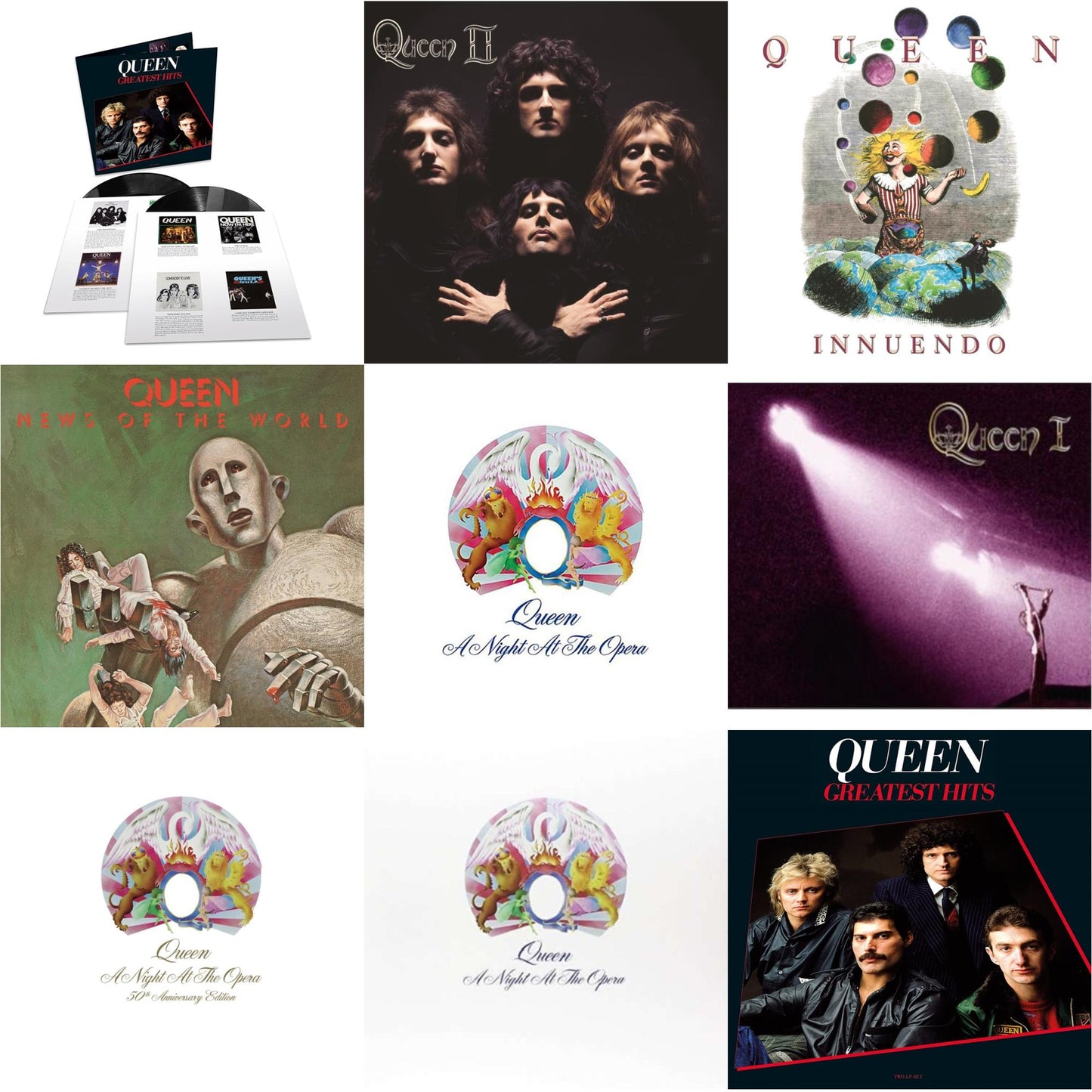 Greatest Hits 1 (180G/Dl Card/2LP) & Queen Ii & Innuendo (2LP) & News Of The World & Night At The Opera & Queen I (2024 Mix)  & Night At The Opera (180G/Clear LP Vinyl) & Night At The Opera & Greatest Hits 1 (180G)