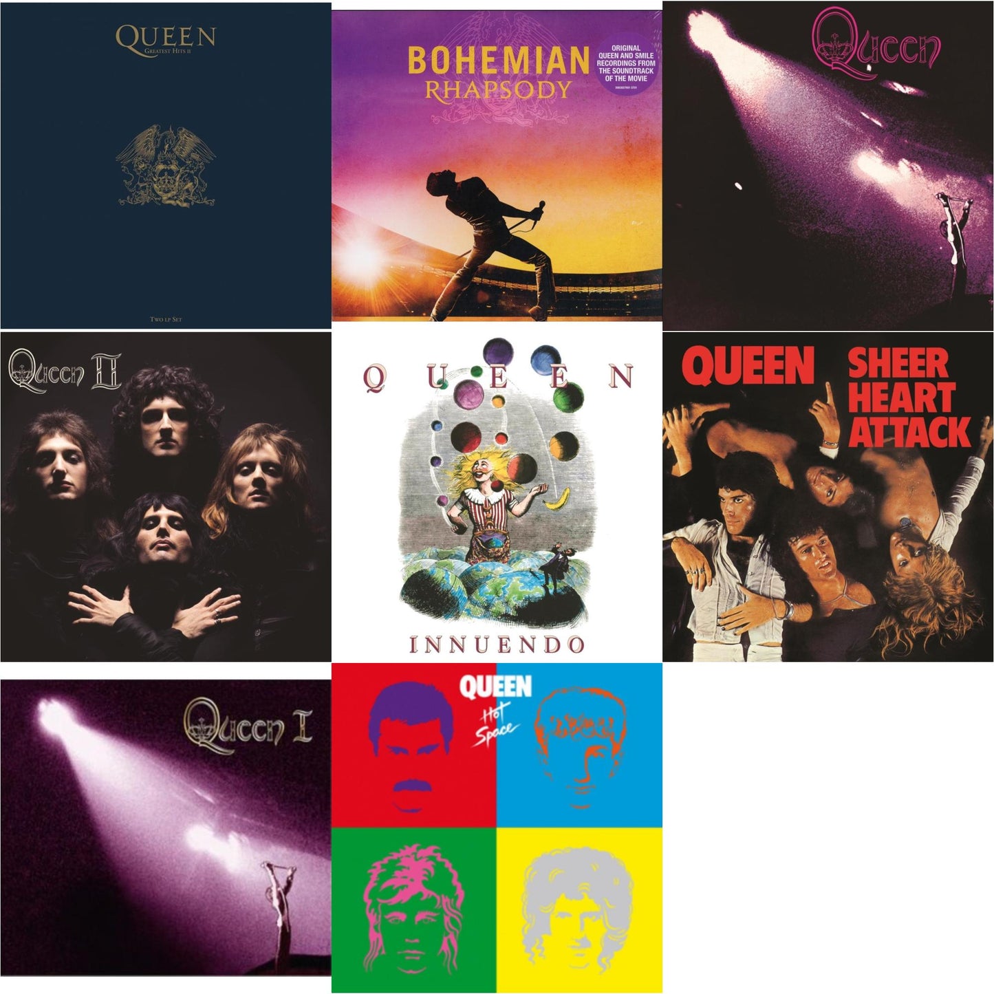 Greatest Hits 2 (180G/Dl Card) & Bohemian Rhapsody (180G/2LP) & Queen & Queen Ii & Innuendo (2LP) & Sheer Heart Attack (Half-Speed LP Vinyl) & Queen I (2024 Mix)  & Hot Space LP Ltd.