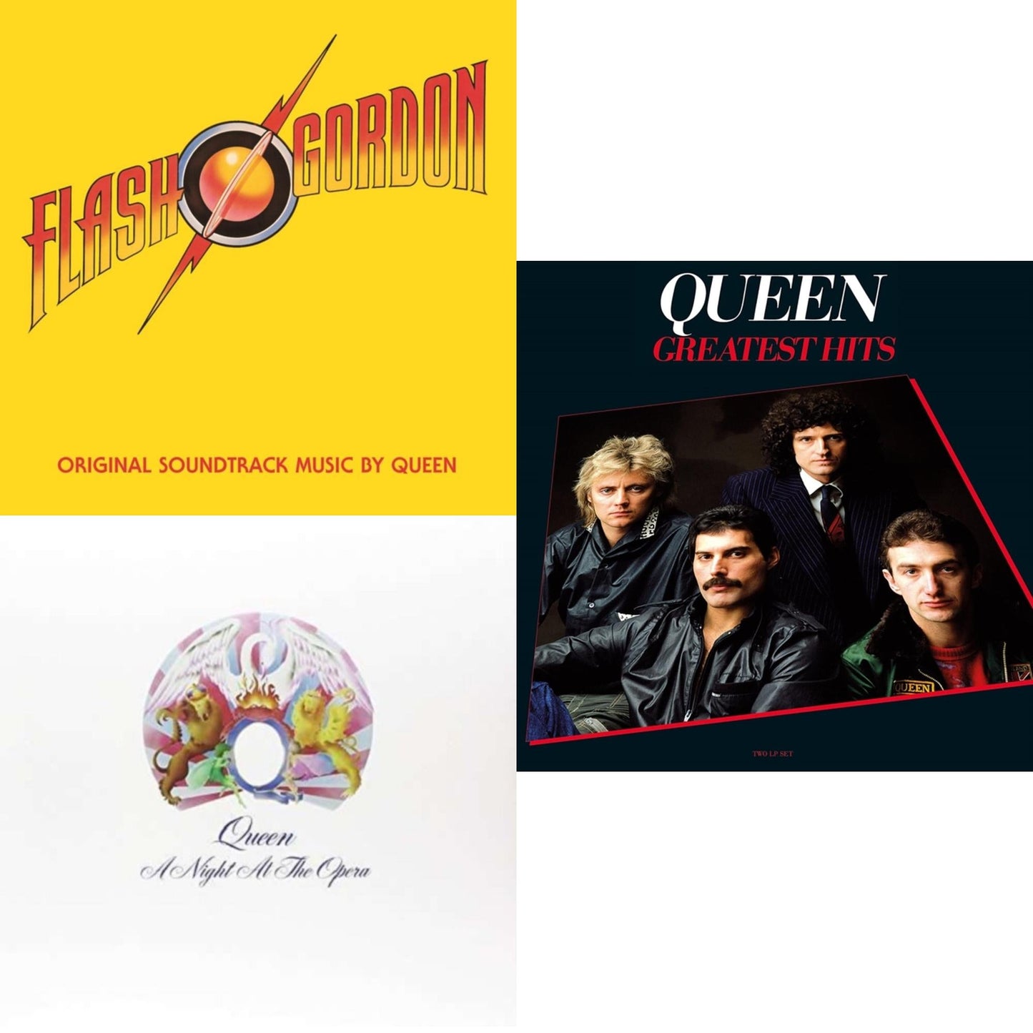 This is a 3 LP Vinyl SKU bundle.
1.This LP Vinyl is brand new.Format: LP VinylMusic Style: Soft RockThis item's title is: Flash GordonArtist: QueenLabel: HOLLYWOOD RECORDSBarcode: 050087511050Release Date: 11/11/2022
2.This LP Vinyl is brand new.