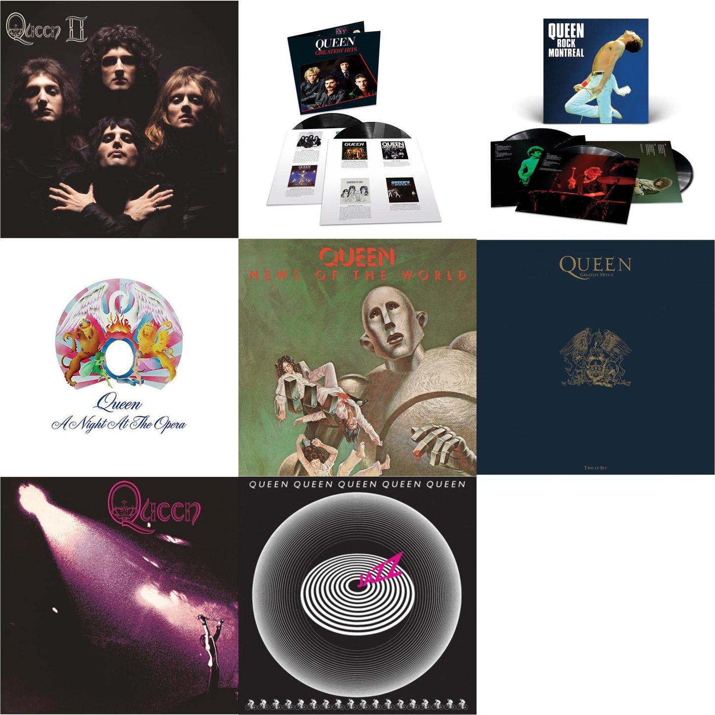 Greatest Hits 1 (180G/Dl Card/2LP) & Greatest Hits 2 (180G/Dl Card) & Jazz & Queen & Queen Ii & News Of The World & Night At The Opera & Queen Rock Montreal (3LP)