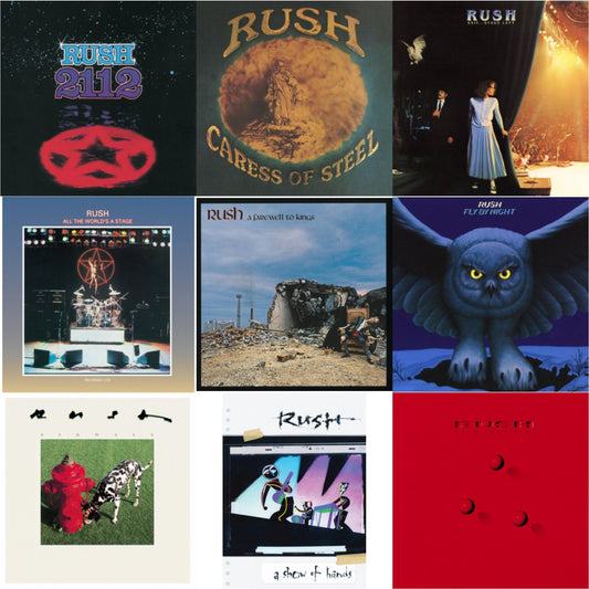 Fly By Night (180G) & Caress Of Steel (180G/Dl Card) & All The World's A Stage (180G) & 2112 (180G) & Farewell To Kings (180G) & Exit Stage Left (180G) & Signals (180G) & Hold Your Fire (180G) & Show Of Hands (180G)