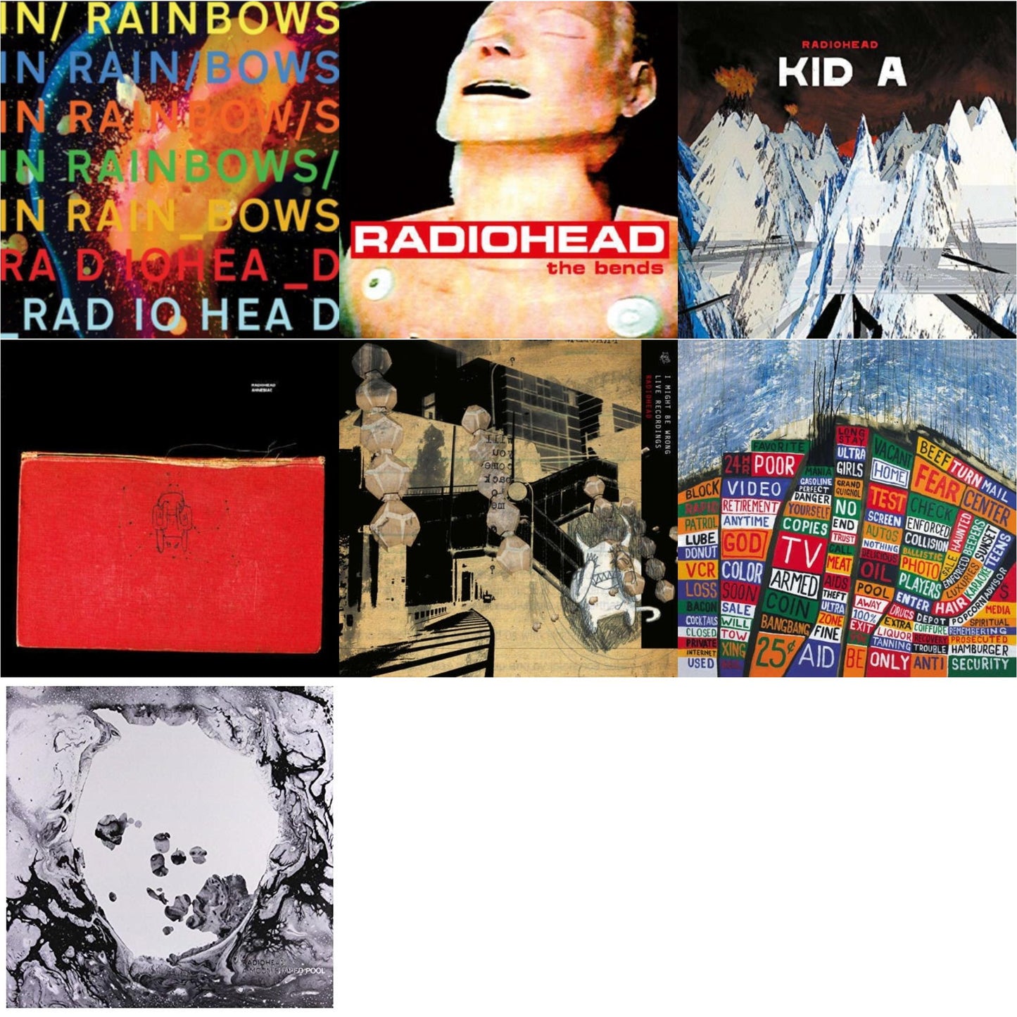 In Rainbows (180G) & Bends (180G) & Kid A (2LP/180G) & Amnesiac (2LP/180G) & I Might Be Wrong & Hail To The Thief (2LP/45 RPM/180G) & Moon Shaped Pool (Foil Gatefold Cover)