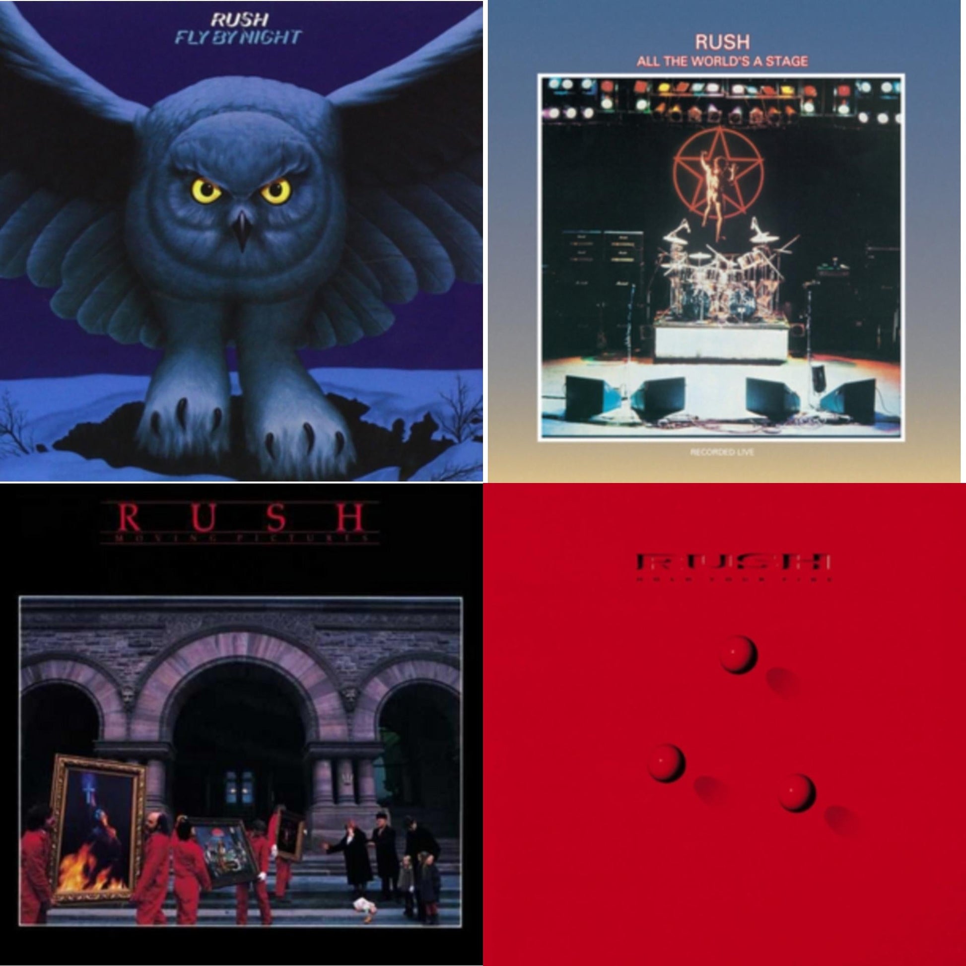 This is a 4 LP Vinyl SKU bundle.
1.This LP Vinyl is brand new.Format: LP VinylThis item's title is: Fly By Night (180G)Artist: RushLabel: Anthem (5)Barcode: 602547107817Release Date: 1/27/2015
2.This LP Vinyl is brand new.