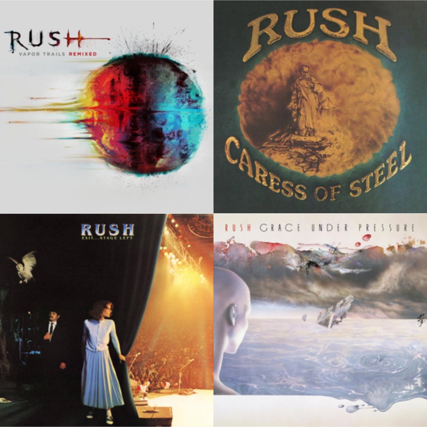 Vapor Trails (Remixed) & Caress Of Steel (180G/Dl Card) & Exit Stage Left (180G) & Grace Under Pressure (180G)