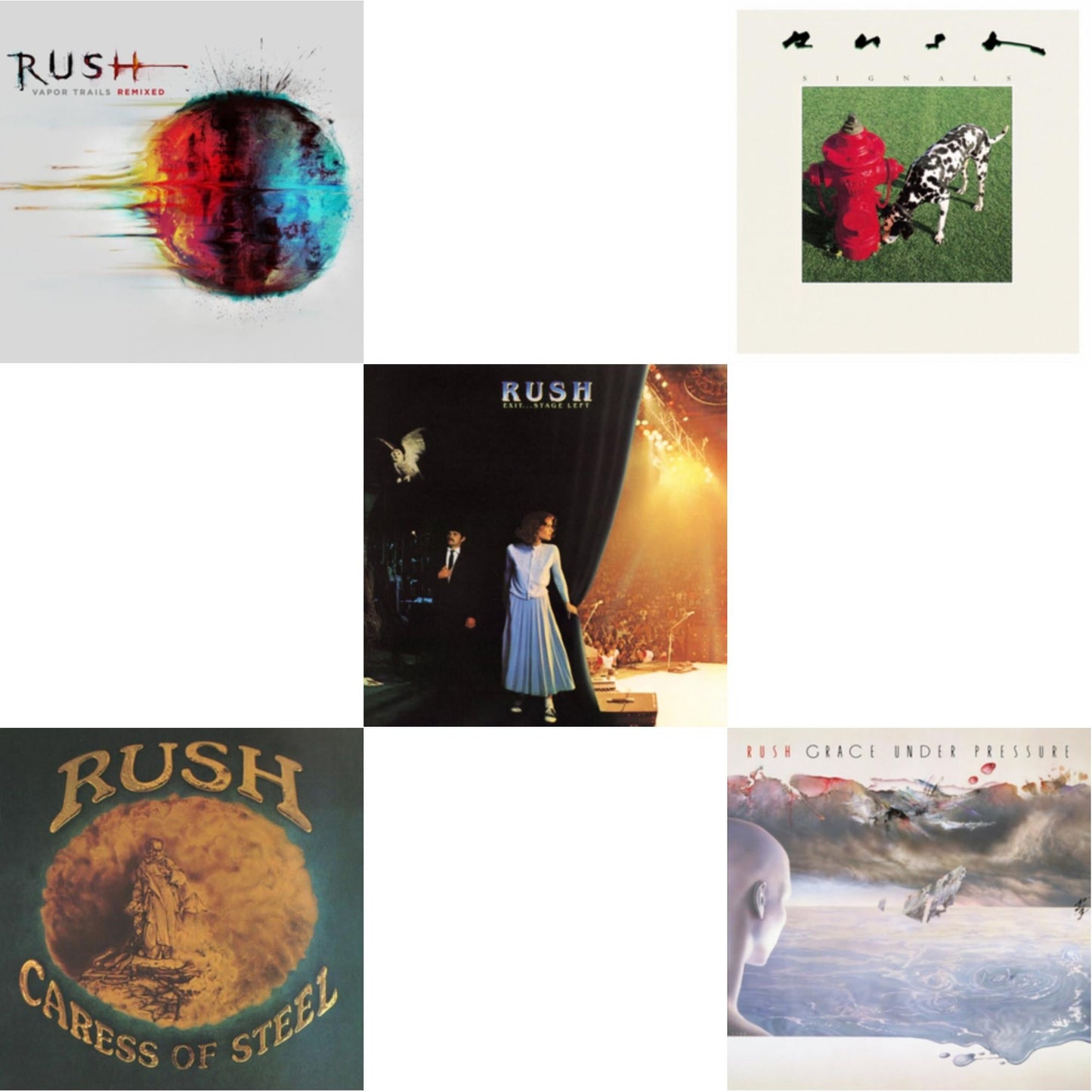 Vapor Trails (Remixed) & Caress Of Steel (180G/Dl Card) & Exit Stage Left (180G) & Signals (180G) & Grace Under Pressure (180G)