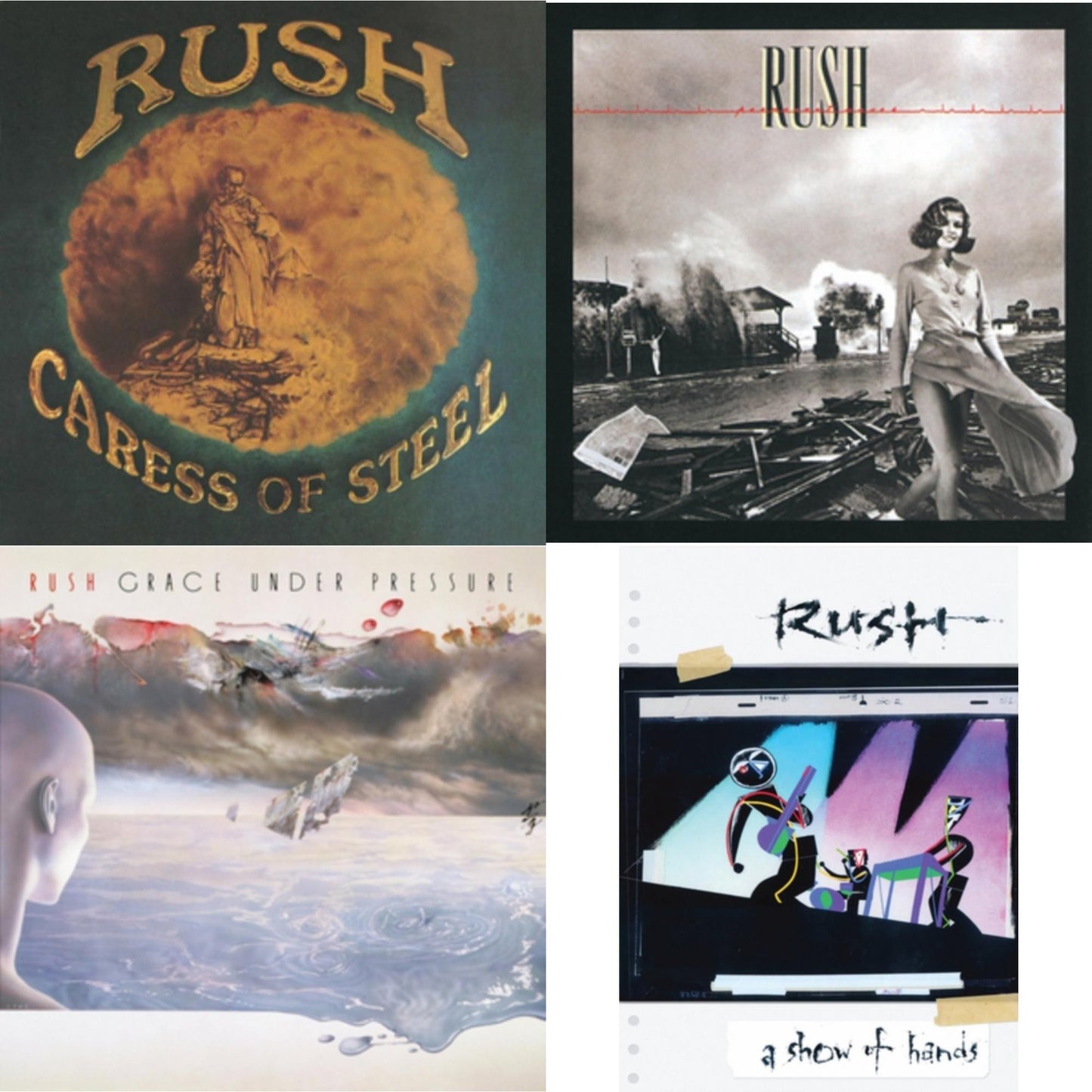 Caress Of Steel (180G/Dl Card) & Permanent Waves (180G) & Grace Under Pressure (180G) & Show Of Hands (180G)