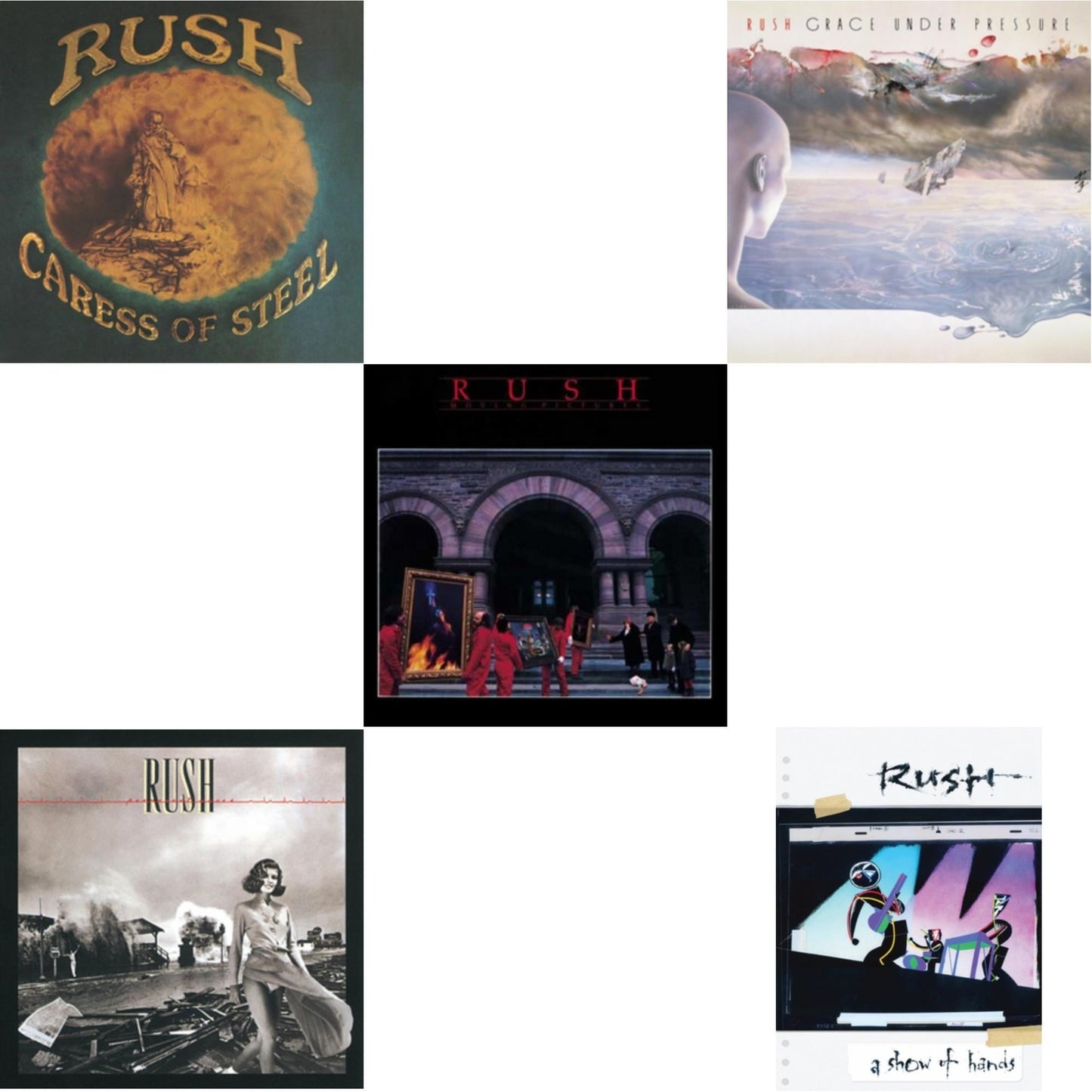 Caress Of Steel (180G/Dl Card) & Permanent Waves (180G) & Moving Pictures (180G LP Vinyl/Dl Card) & Grace Under Pressure (180G) & Show Of Hands (180G)