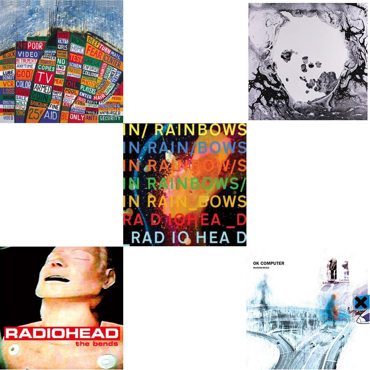 This is a 5 LP Vinyl SKU bundle.
1.This LP Vinyl is brand new.Format: LP VinylMusic Style: BreakbeatThis item's title is: In Rainbows (180G)Artist: RadioheadLabel: XL RECORDINGSBarcode: 634904032418Release Date: 6/17/2016
2.This LP Vinyl is brand new.