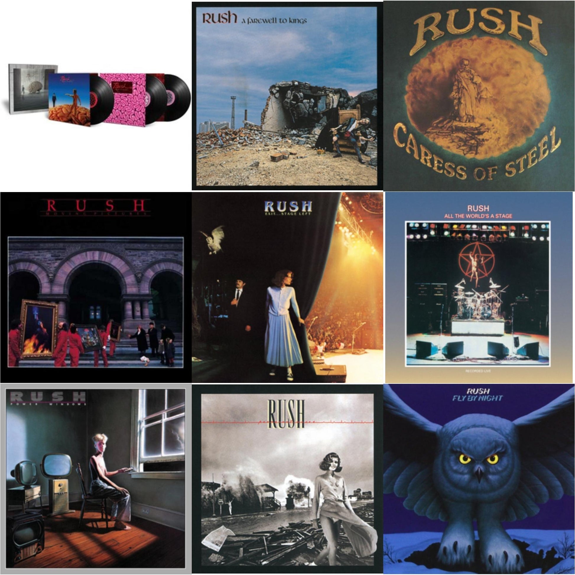 This is a 9 LP Vinyl SKU bundle.
1.This LP Vinyl is brand new.Format: LP VinylMusic Style: Hard RockThis item's title is: Hemispheres (40Th Anniversary/3 LP)Artist: RushLabel: OleBarcode: 602567955771Release Date: 11/16/2018
2.This LP Vinyl is brand new.