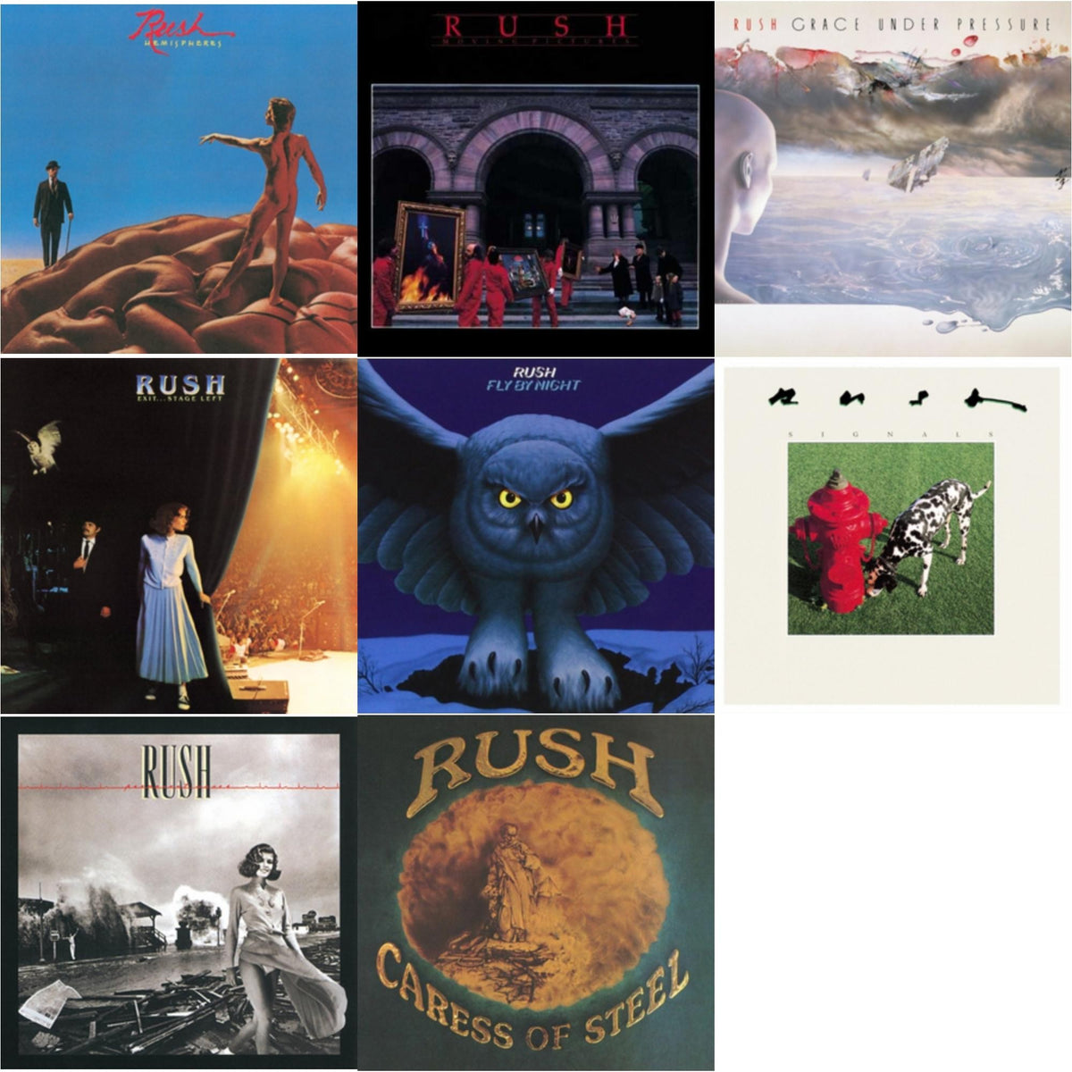 Fly By Night (180G) & Caress Of Steel (180G/Dl Card) & Hemispheres (180G) & Permanent Waves (180G) & Moving Pictures (180G LP Vinyl/Dl Card) & Exit Stage Left (180G) & Signals (180G) & Grace Under Pressure (180G)