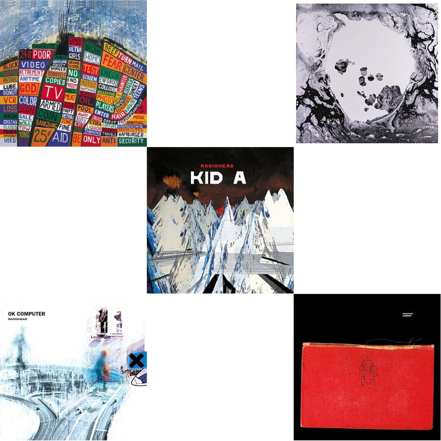 Ok Computer (2LP/180G) & Kid A (2LP/180G) & Amnesiac (2LP/180G) & Hail To The Thief (2LP/45 RPM/180G) & Moon Shaped Pool (Foil Gatefold Cover)
