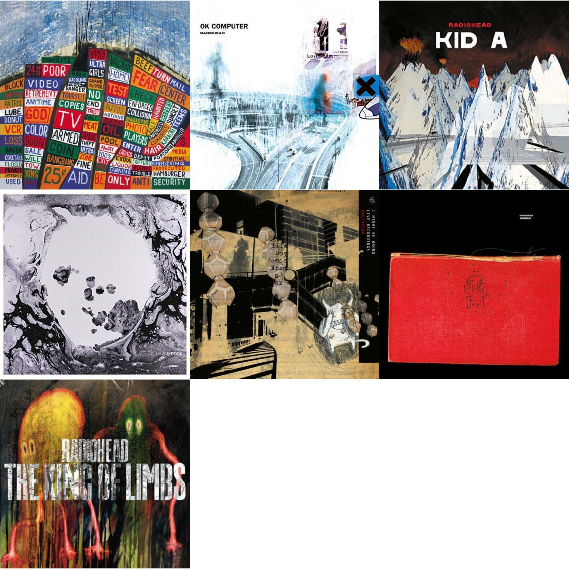 This is a 7 LP Vinyl SKU bundle.
1.This LP Vinyl is brand new.Format: LP VinylMusic Style: Alternative RockThis item's title is: Ok Computer (2LP/180G)Artist: RadioheadLabel: XL RECORDINGSBarcode: 634904078119Release Date: 5/20/2016
2.This LP Vinyl is brand new.