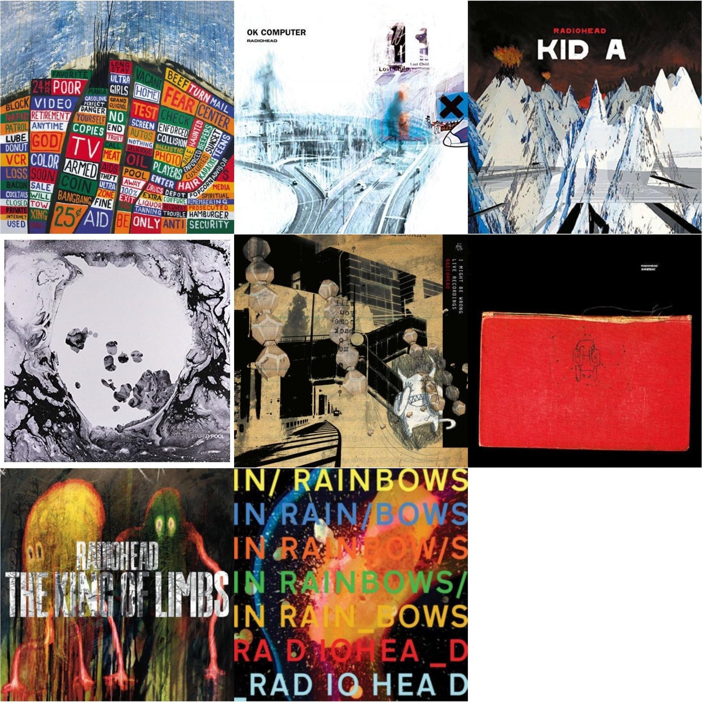 In Rainbows (180G) & Ok Computer (2LP/180G) & Kid A (2LP/180G) & Amnesiac (2LP/180G) & I Might Be Wrong & Hail To The Thief (2LP/45 RPM/180G) & King Of Limbs (180G) & Moon Shaped Pool (Foil Gatefold Cover)