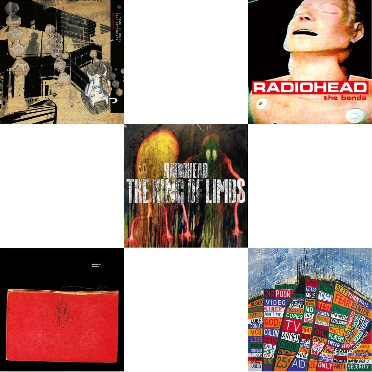 Bends (180G) & Amnesiac (2LP/180G) & I Might Be Wrong & Hail To The Thief (2LP/45 RPM/180G) & King Of Limbs (180G)