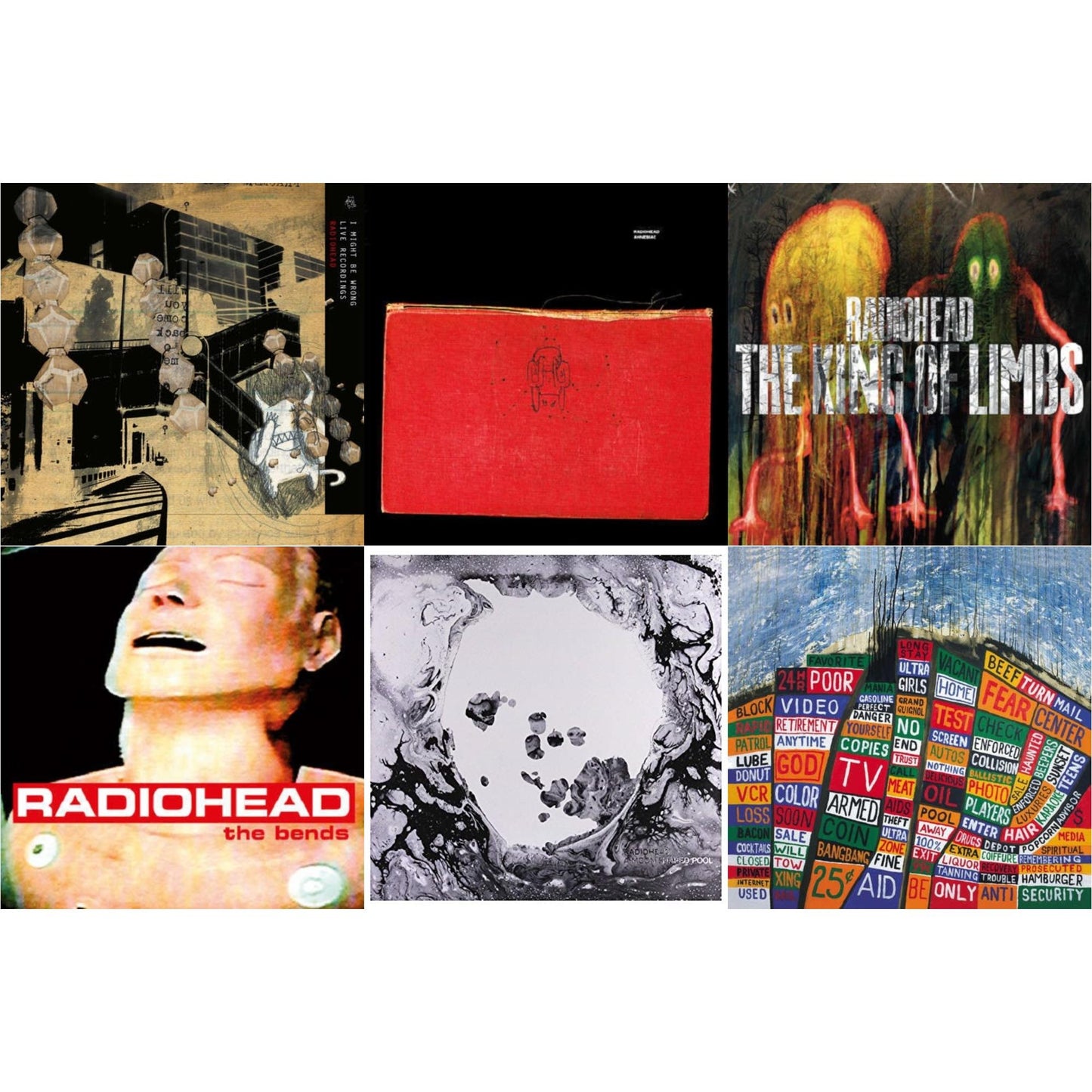 Bends (180G) & Amnesiac (2LP/180G) & I Might Be Wrong & Hail To The Thief (2LP/45 RPM/180G) & King Of Limbs (180G) & Moon Shaped Pool (Foil Gatefold Cover)