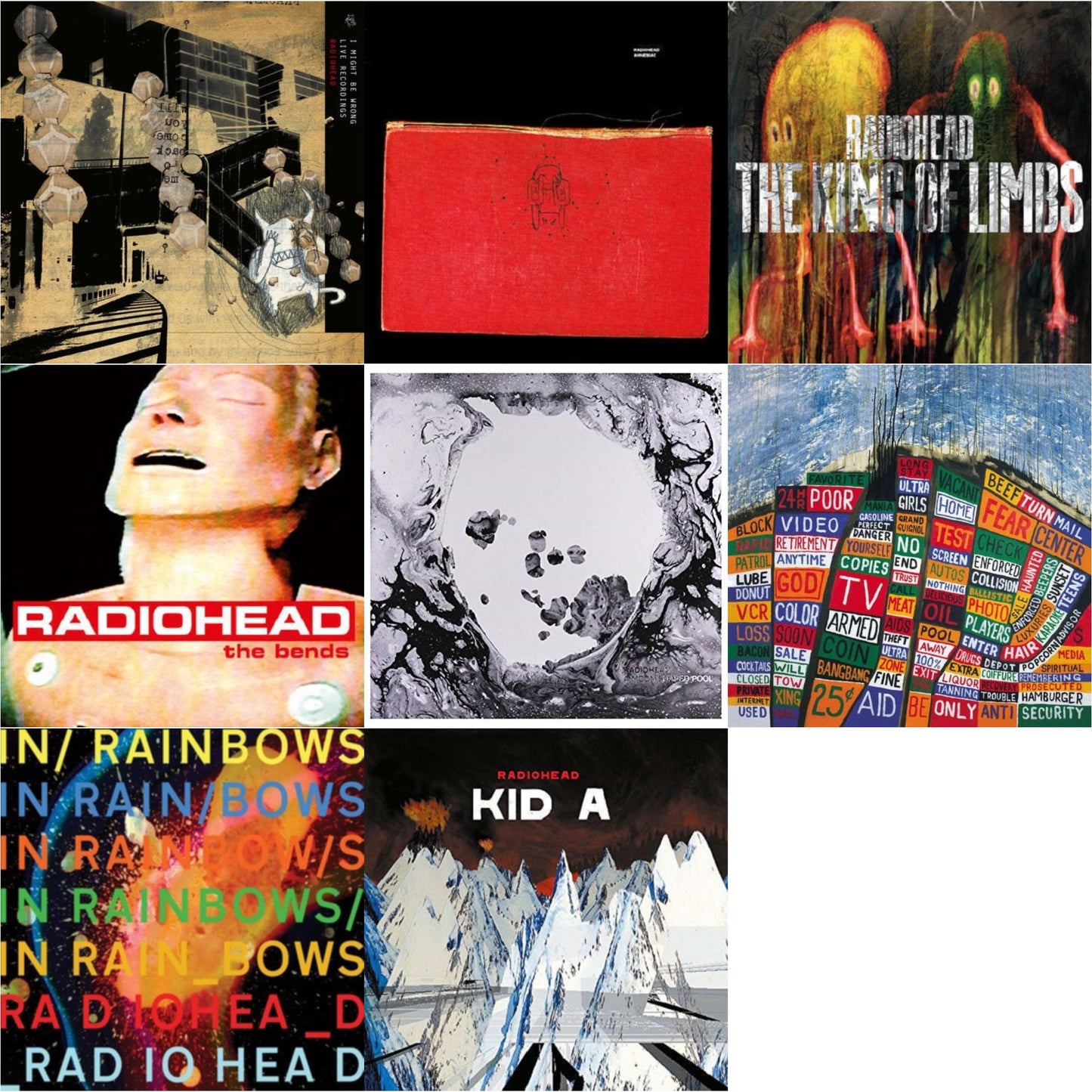 This is a 8 LP Vinyl SKU bundle.
1.This LP Vinyl is brand new.Format: LP VinylMusic Style: BreakbeatThis item's title is: In Rainbows (180G)Artist: RadioheadLabel: XL RECORDINGSBarcode: 634904032418Release Date: 6/17/2016
2.This LP Vinyl is brand new.