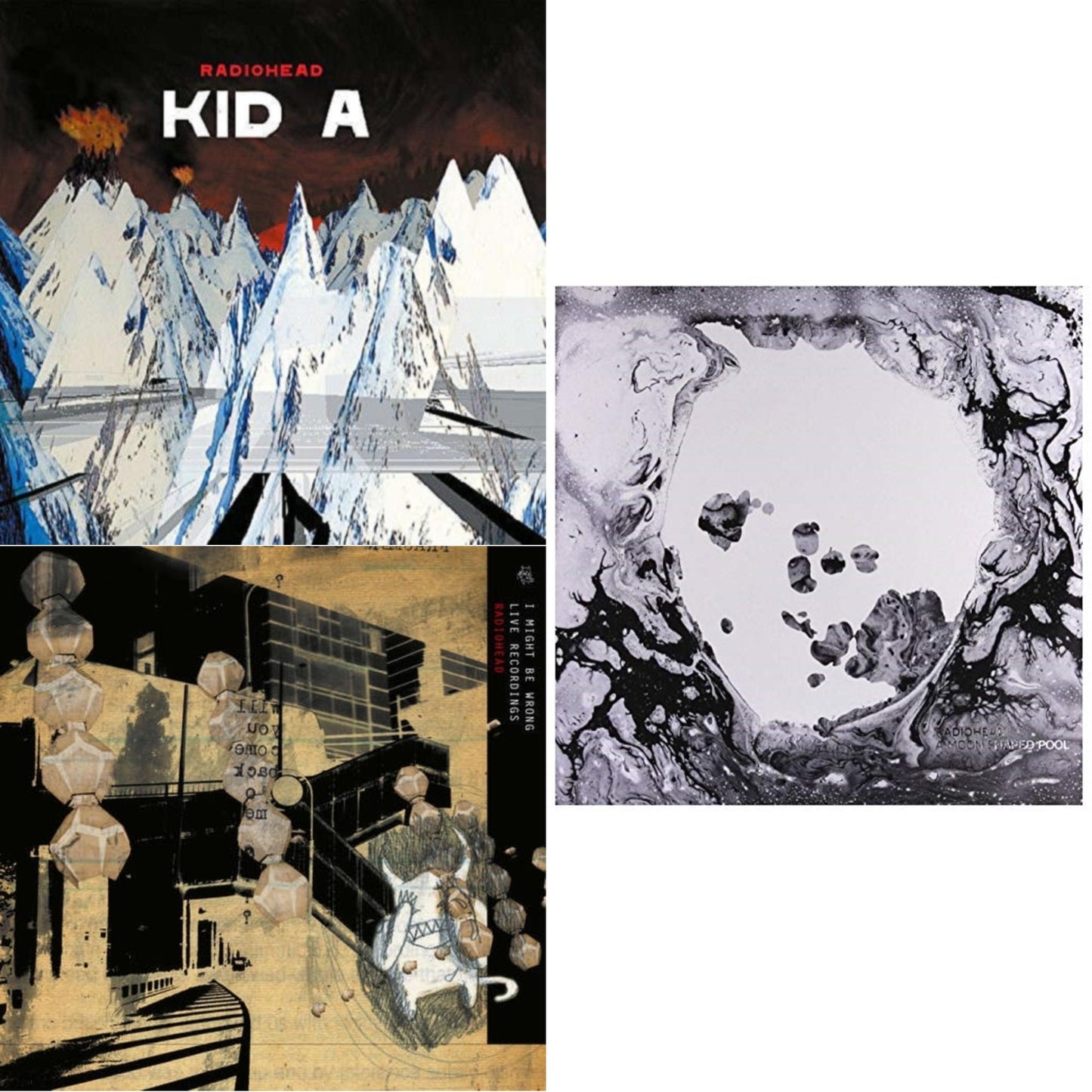 Kid A (2LP/180G) & I Might Be Wrong & Moon Shaped Pool (Foil Gatefold Cover)