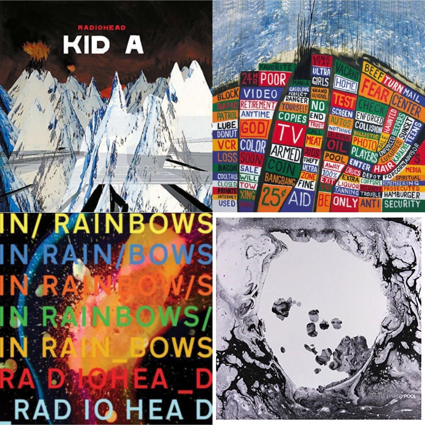 This is a 4 LP Vinyl SKU bundle.
1.This LP Vinyl is brand new.Format: LP VinylMusic Style: BreakbeatThis item's title is: In Rainbows (180G)Artist: RadioheadLabel: XL RECORDINGSBarcode: 634904032418Release Date: 6/17/2016
2.This LP Vinyl is brand new.