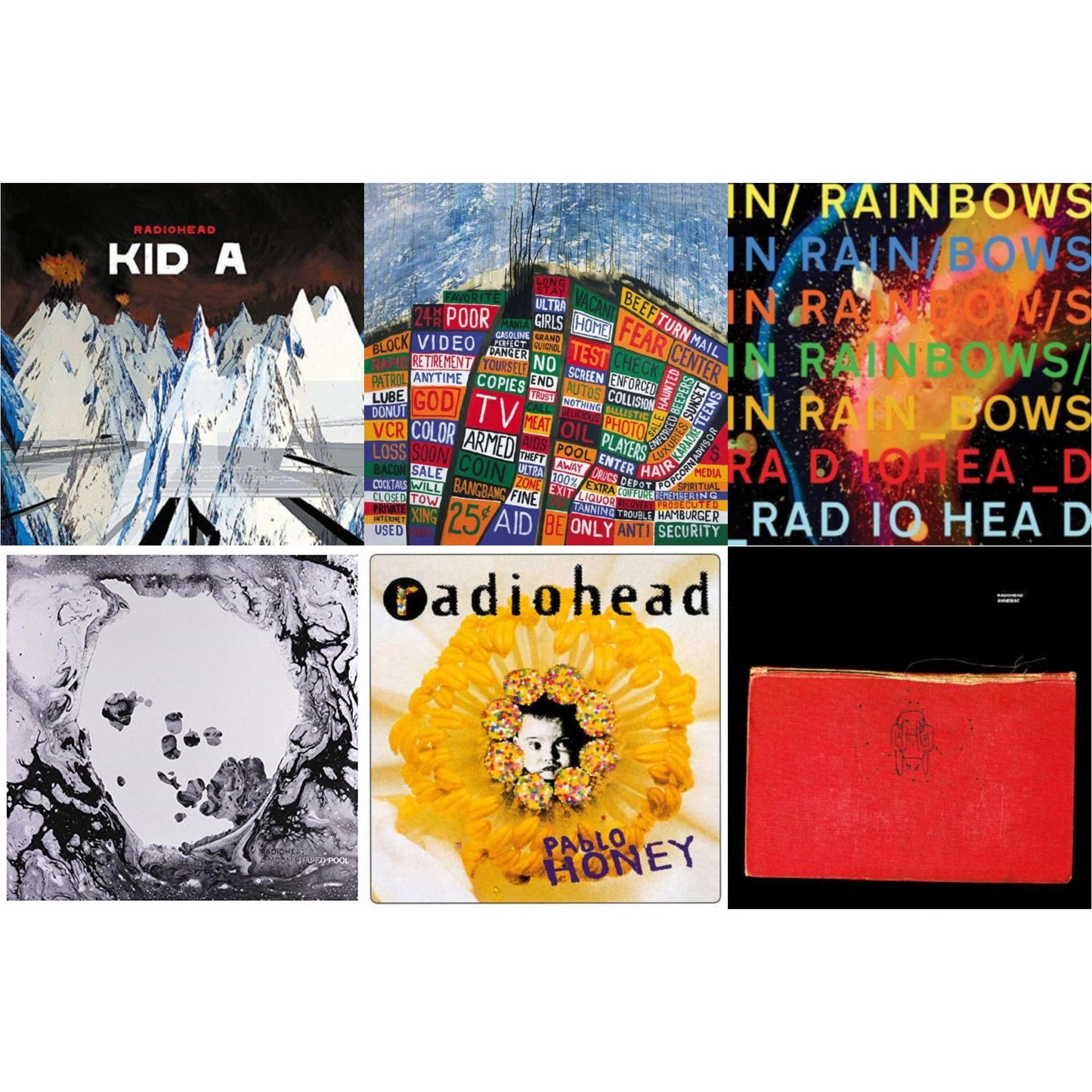 This is a 6 LP Vinyl SKU bundle.
1.This LP Vinyl is brand new.Format: LP VinylMusic Style: BreakbeatThis item's title is: In Rainbows (180G)Artist: RadioheadLabel: XL RECORDINGSBarcode: 634904032418Release Date: 6/17/2016
2.This LP Vinyl is brand new.