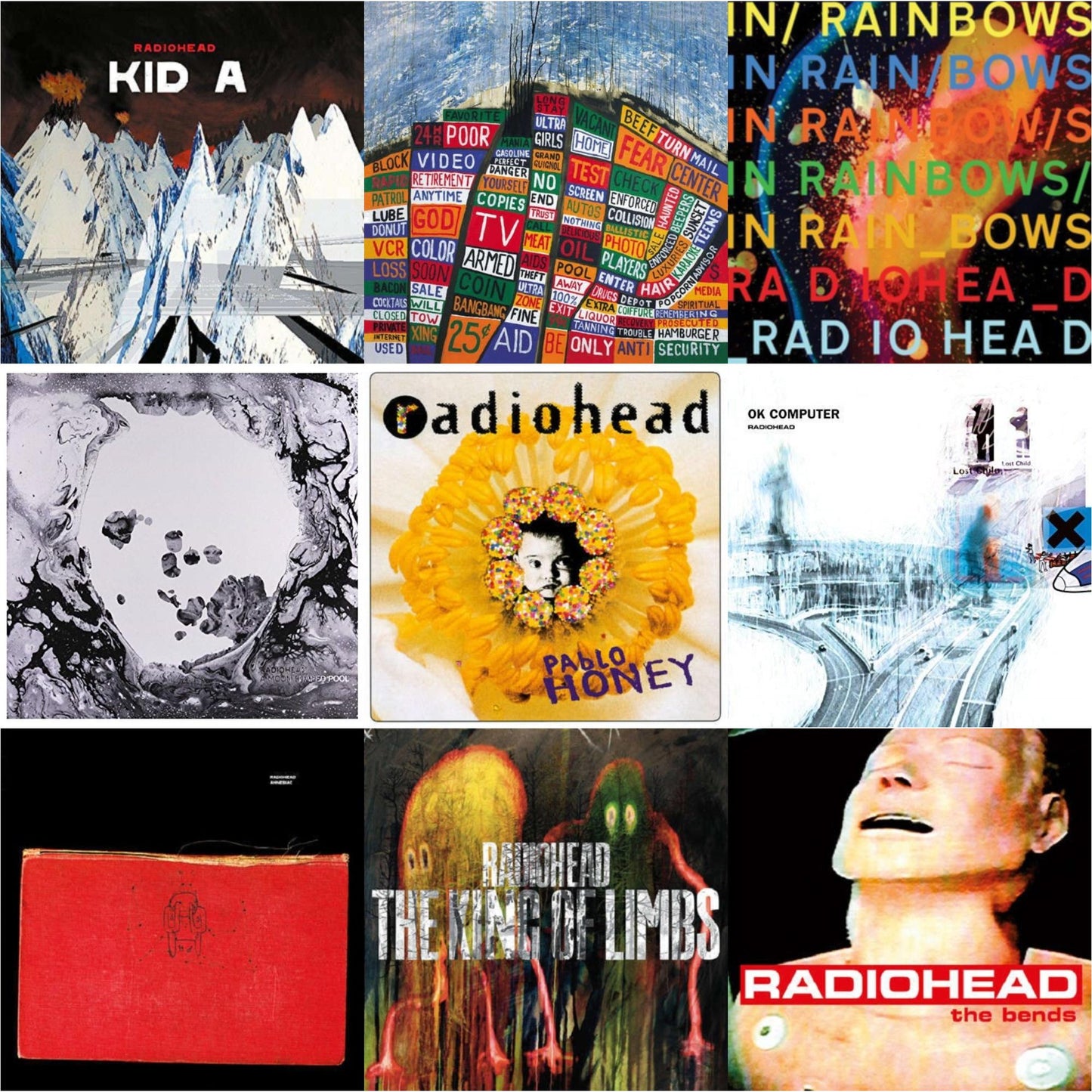 This is a 9 LP Vinyl SKU bundle.
1.This LP Vinyl is brand new.Format: LP VinylMusic Style: BreakbeatThis item's title is: In Rainbows (180G)Artist: RadioheadLabel: XL RECORDINGSBarcode: 634904032418Release Date: 6/17/2016
2.This LP Vinyl is brand new.