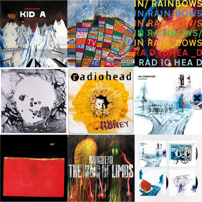 In Rainbows (180G) & Pablo Honey (180G) & Ok Computer (2LP/180G) & Kid A (2LP/180G) & Amnesiac (2LP/180G) & Hail To The Thief (2LP/45 RPM/180G) & King Of Limbs (180G) & Moon Shaped Pool (Foil Gatefold Cover) & Ok Computer Oknotok (3LP/180G)