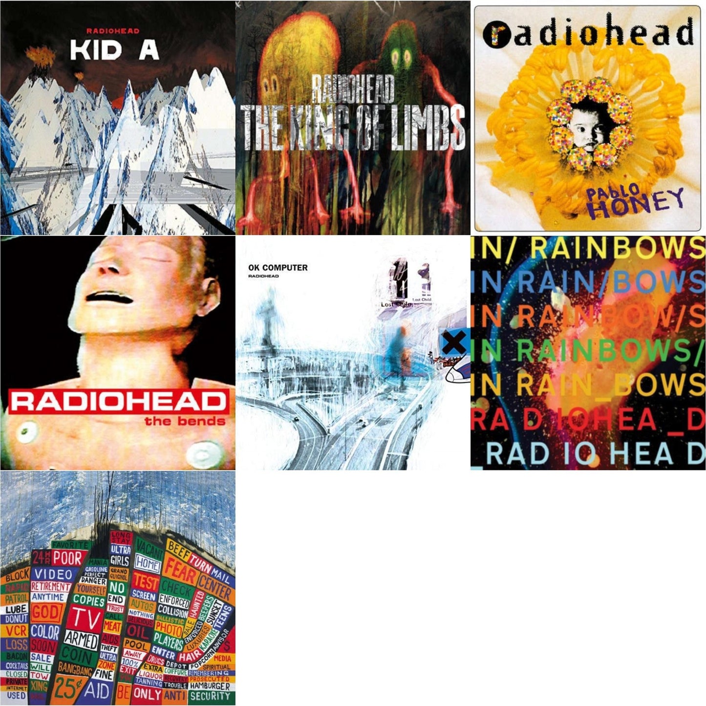 In Rainbows (180G) & Pablo Honey (180G) & Bends (180G) & Ok Computer (2LP/180G) & Kid A (2LP/180G) & Hail To The Thief (2LP/45 RPM/180G) & King Of Limbs (180G)