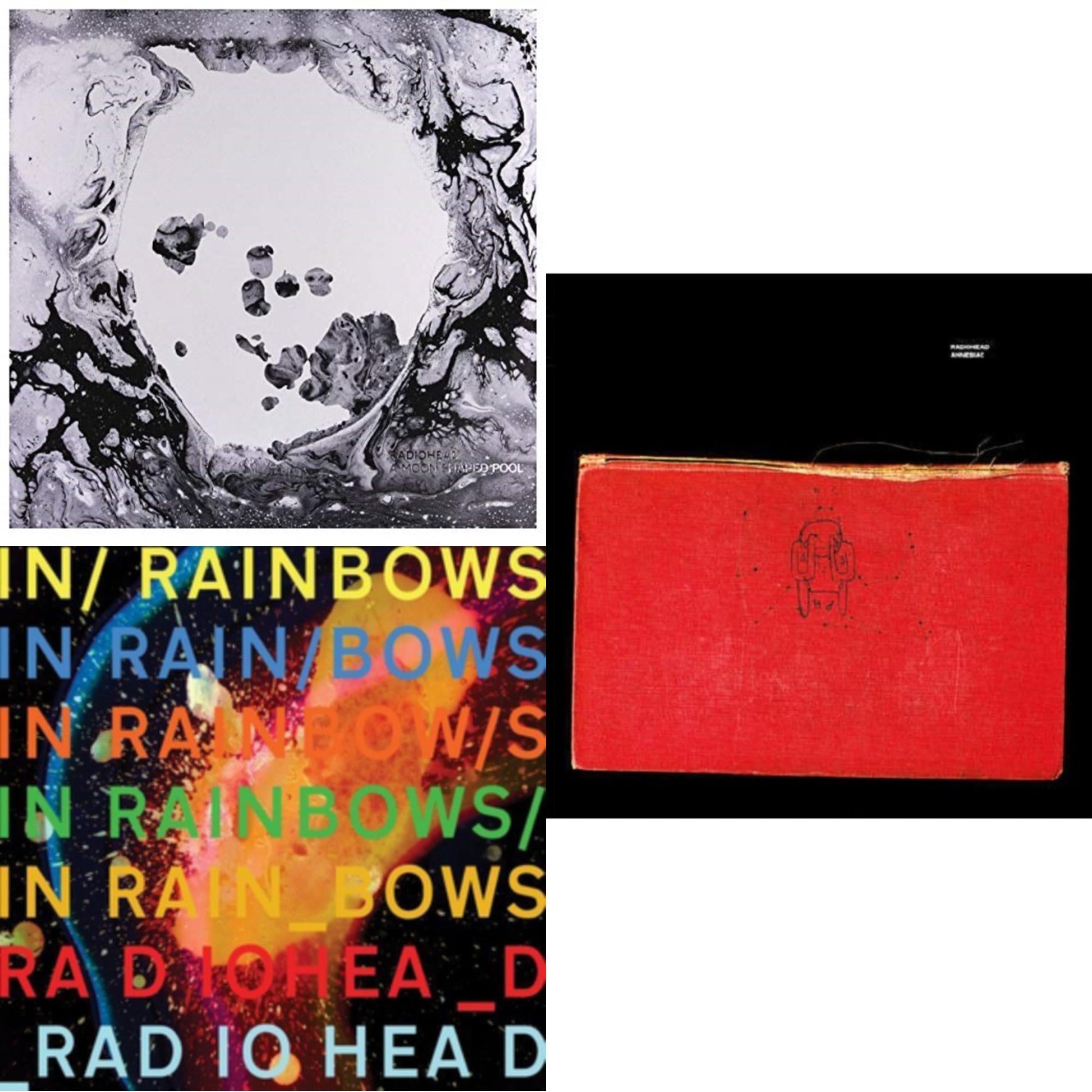 This is a 3 LP Vinyl SKU bundle.
1.This LP Vinyl is brand new.Format: LP VinylMusic Style: BreakbeatThis item's title is: In Rainbows (180G)Artist: RadioheadLabel: XL RECORDINGSBarcode: 634904032418Release Date: 6/17/2016
2.This LP Vinyl is brand new.
