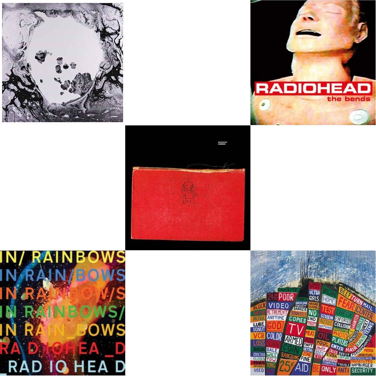 In Rainbows (180G) & Bends (180G) & Amnesiac (2LP/180G) & Hail To The Thief (2LP/45 RPM/180G) & Moon Shaped Pool (Foil Gatefold Cover)