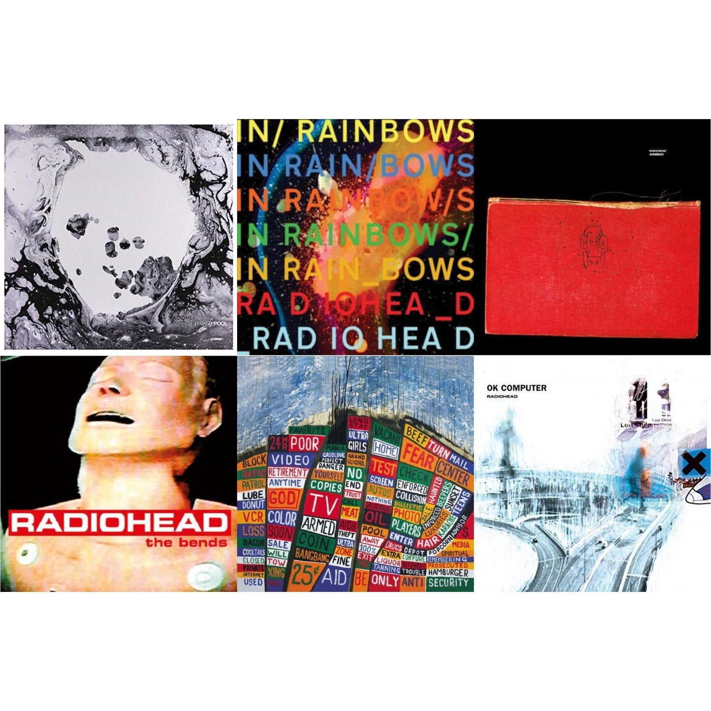 In Rainbows (180G) & Bends (180G) & Ok Computer (2LP/180G) & Amnesiac (2LP/180G) & Hail To The Thief (2LP/45 RPM/180G) & Moon Shaped Pool (Foil Gatefold Cover)