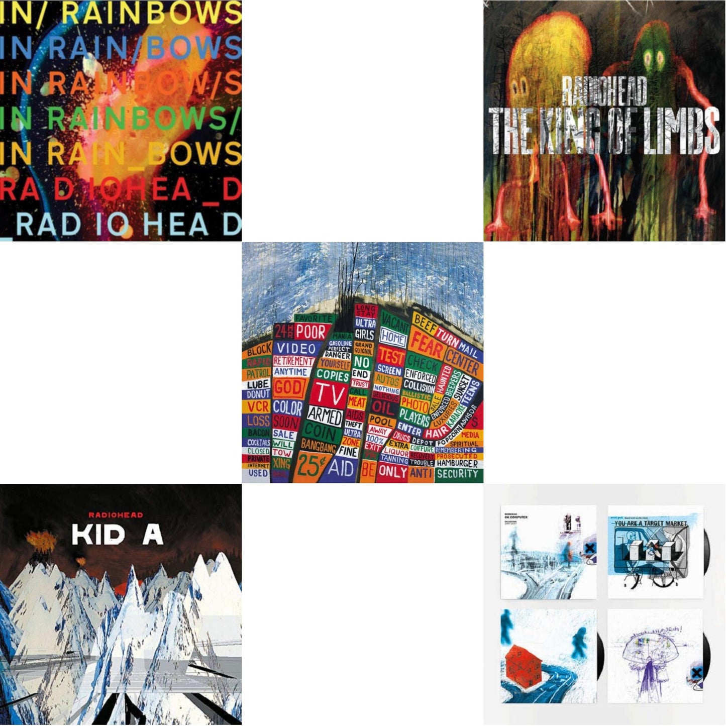 In Rainbows (180G) & Kid A (2LP/180G) & Hail To The Thief (2LP/45 RPM/180G) & King Of Limbs (180G) & Ok Computer Oknotok (3LP/180G)