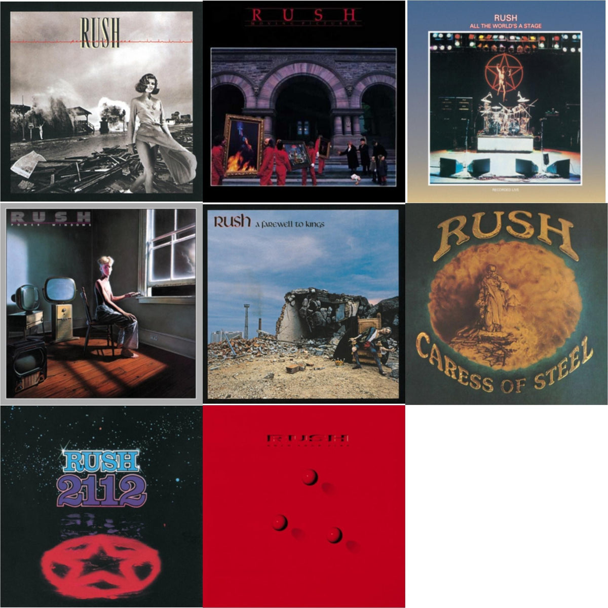 Caress Of Steel (180G/Dl Card) & All The World's A Stage (180G) & 2112 (180G) & Farewell To Kings (180G) & Permanent Waves (180G) & Moving Pictures (180G LP Vinyl/Dl Card) & Power Windows (180G) & Hold Your Fire (180G)
