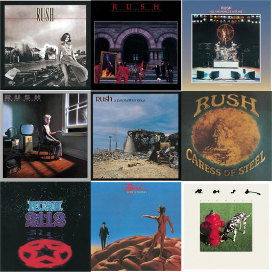 Caress Of Steel (180G/Dl Card) & All The World's A Stage (180G) & 2112 (180G) & Farewell To Kings (180G) & Hemispheres (180G) & Permanent Waves (180G) & Moving Pictures (180G LP Vinyl/Dl Card) & Signals (180G) & Power Windows (180G)