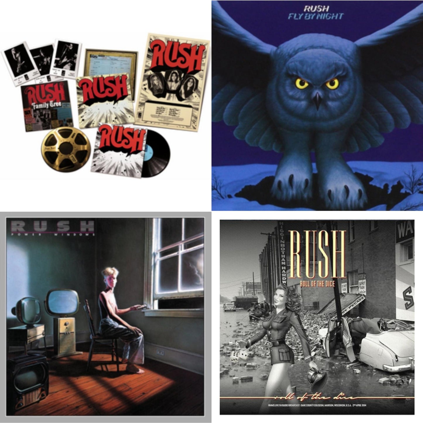 This is a 4 LP Vinyl SKU bundle.
1.This LP Vinyl is brand new.Format: LP VinylMusic Style: Hard RockThis item's title is: Rush (Rediscovered LP Box) (180G)Artist: RushLabel: UniversalBarcode: 602537727858Release Date: 4/29/2014
2.This LP Vinyl is brand new.